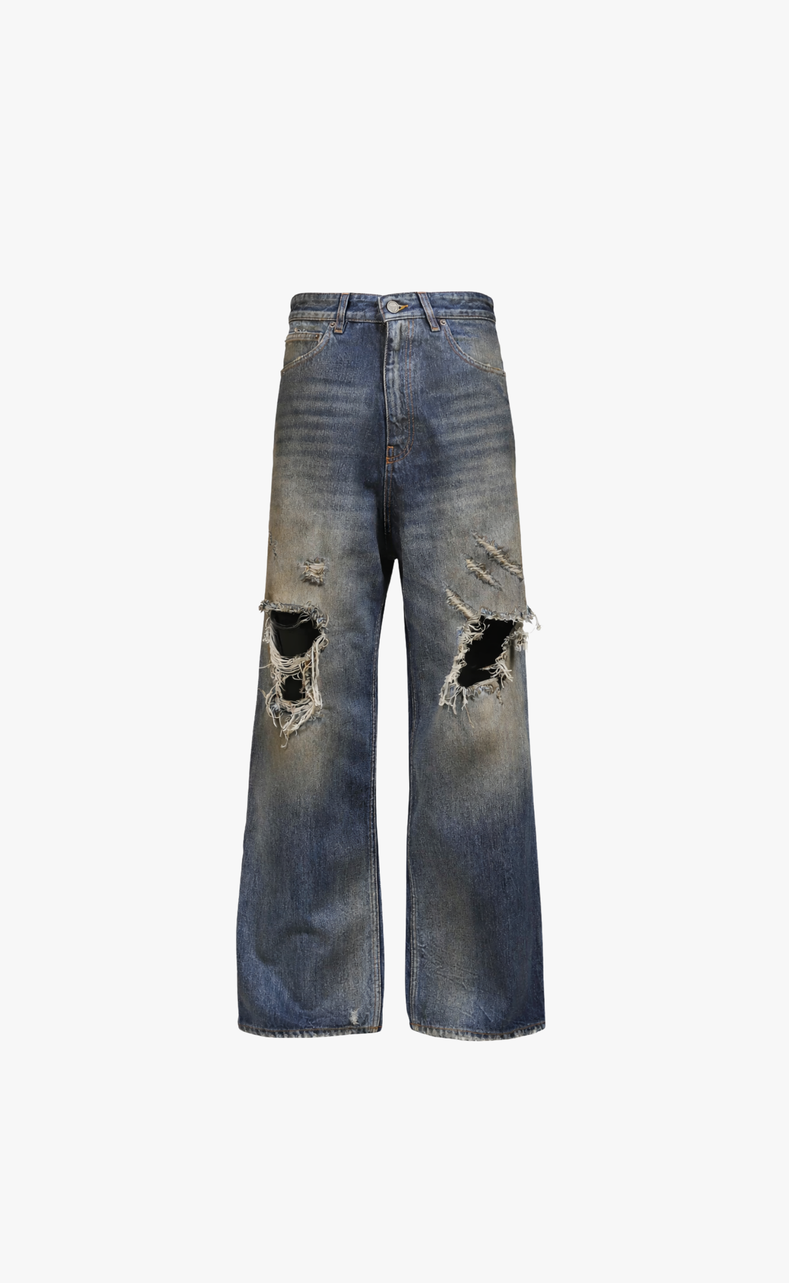 DISTRESSED BLUE JEANS