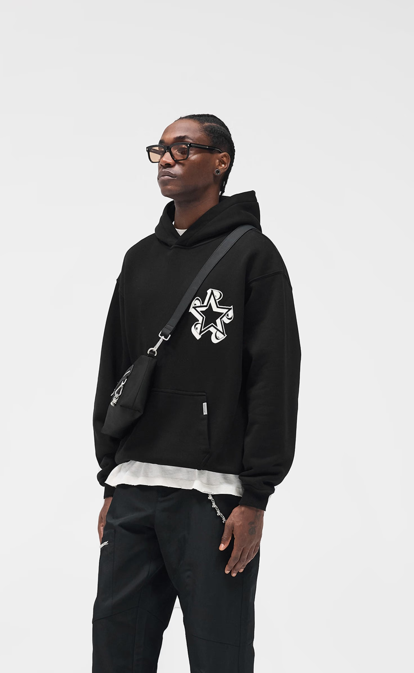 REPRESENT INITIAL STAR JET BLACK HOODIE