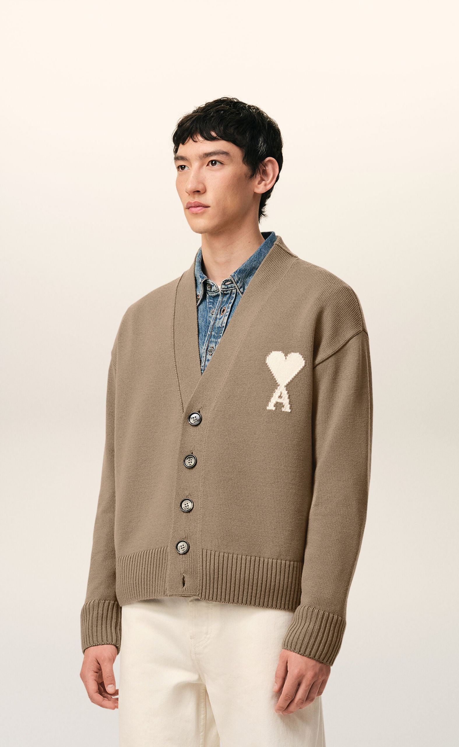 WOOL AMI DE COEUR TAUPE CARDIGAN