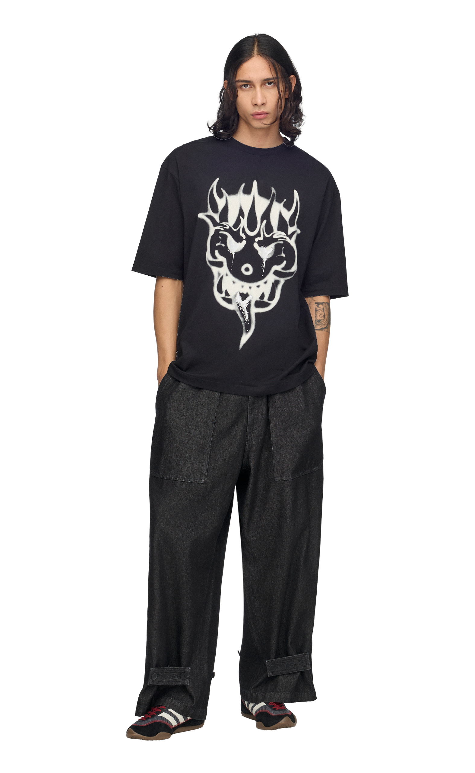 Y-3 CHITO YAKSHA GRAPHIC BLACK T-SHIRT
