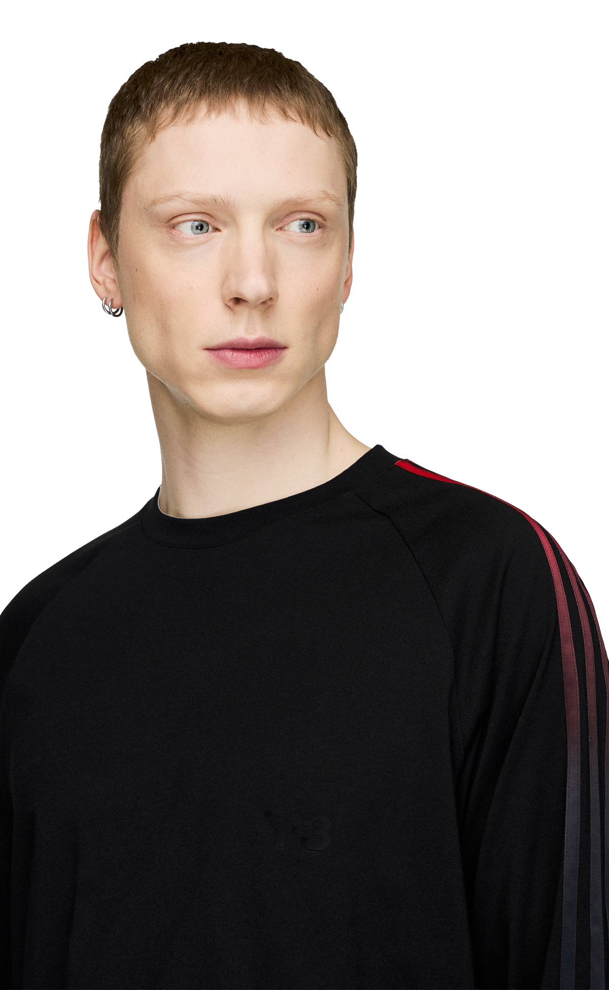 Y-3 OVERSIZED GRADIENT STRIPES BLACK LONGSLEEVE