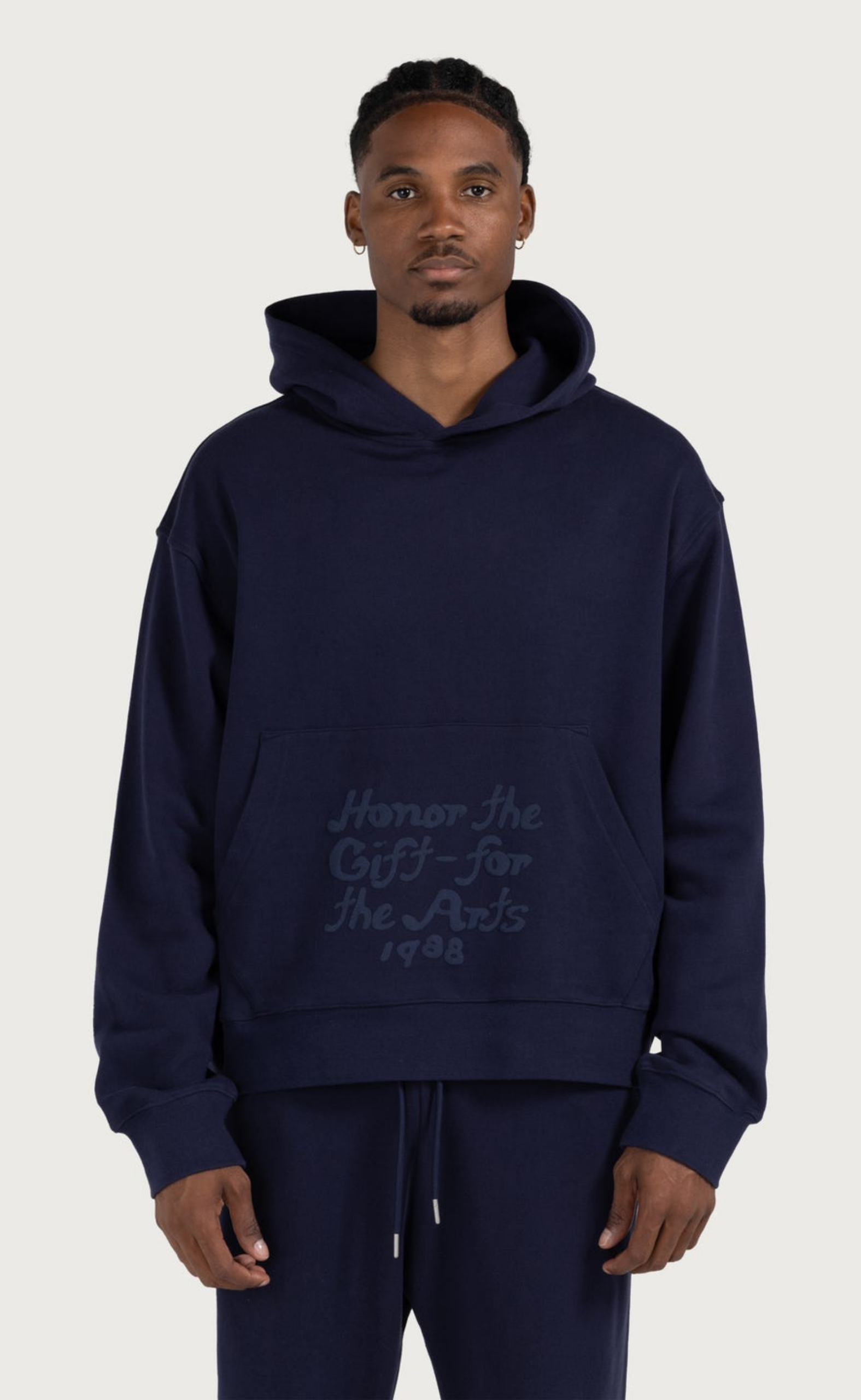 REVERSE NAVY HOODIE