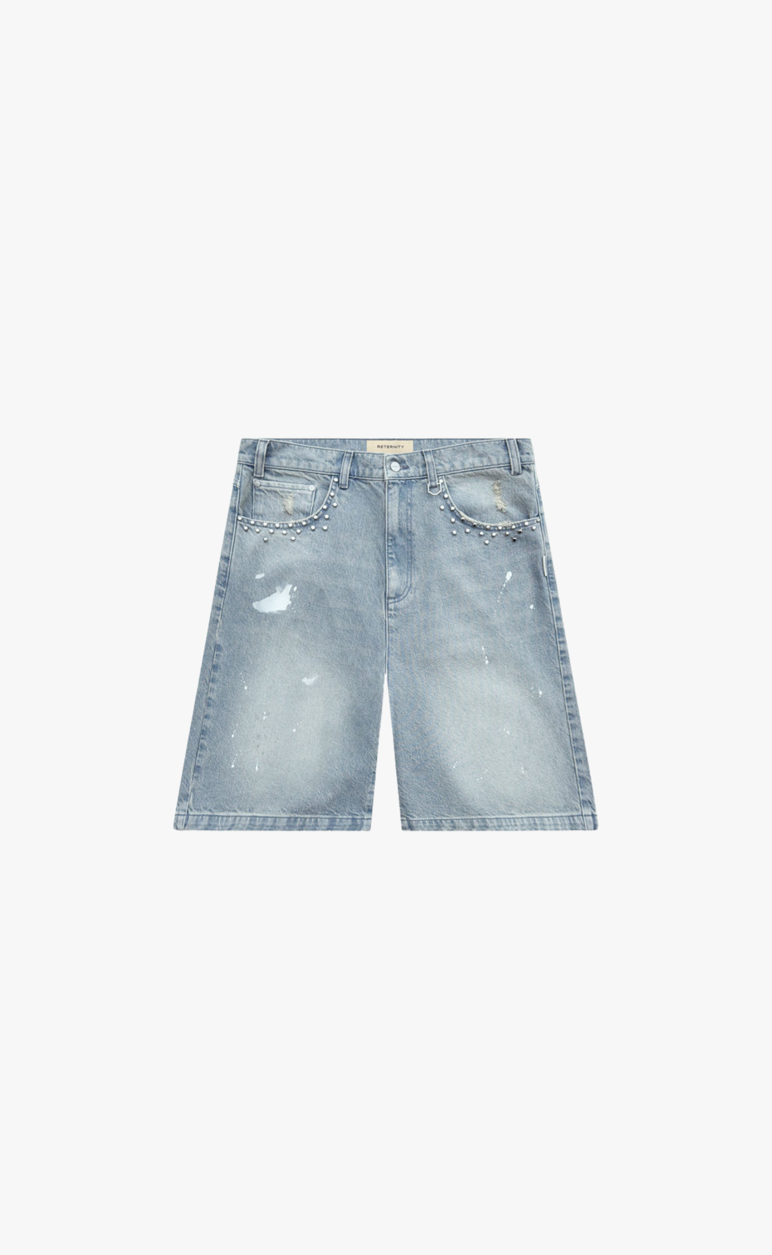 STUDDED JORTS LIGHT BLUE SHORTS