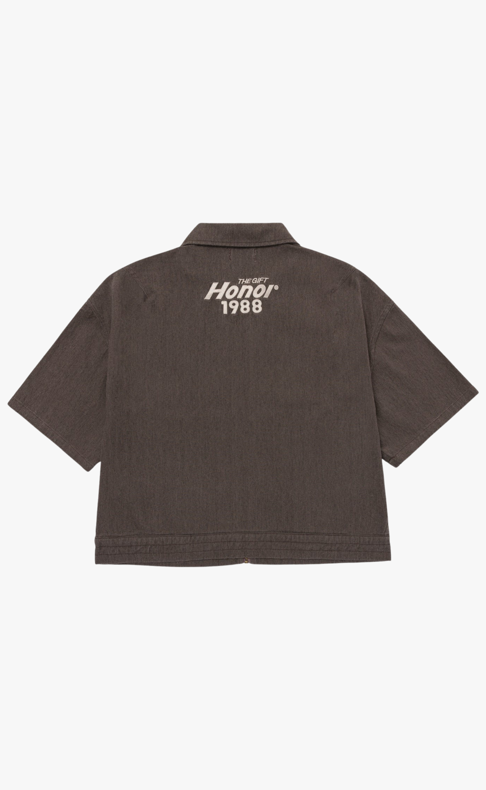 TWILL FULL ZIP BLACK SHIRT