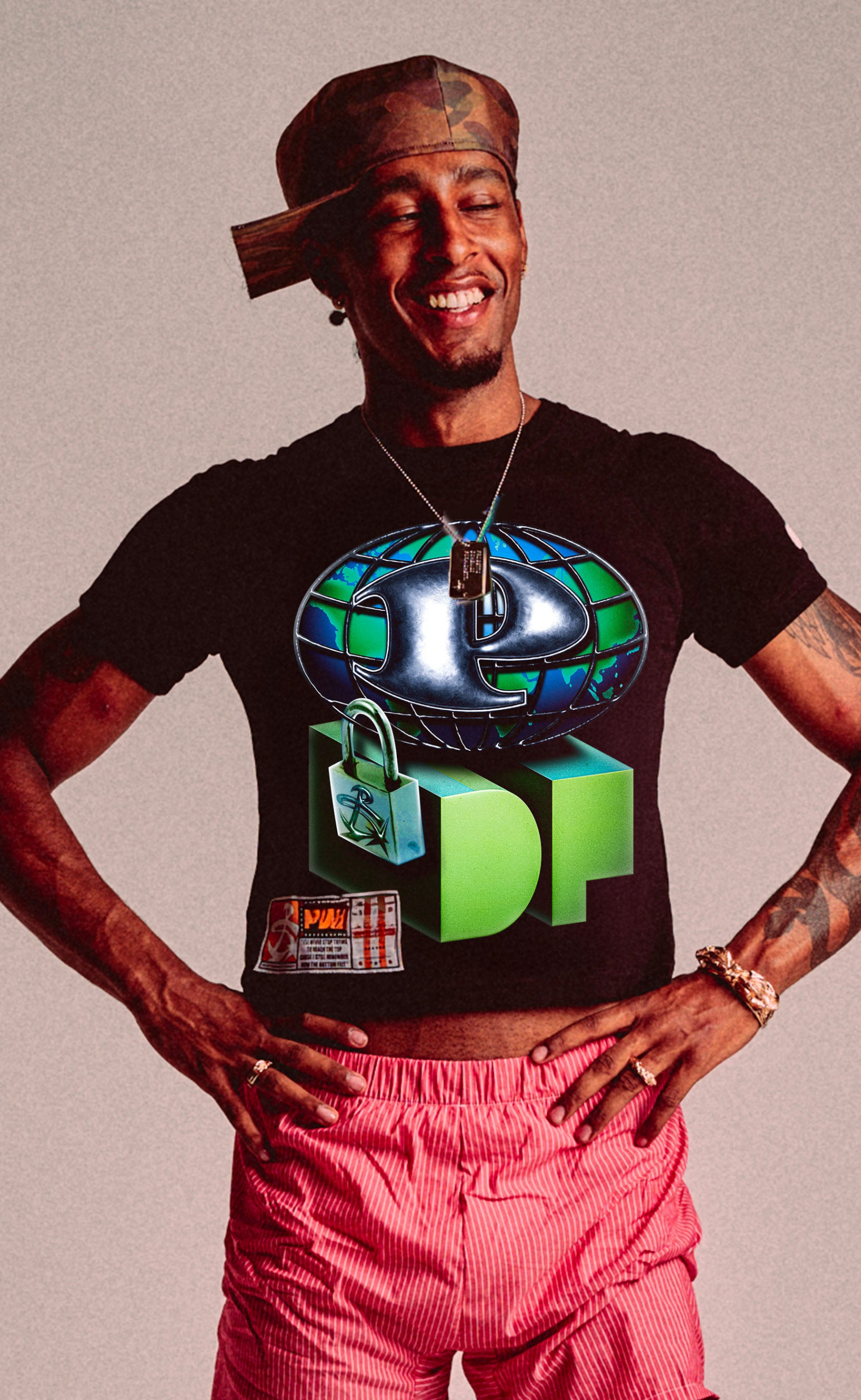 SKINNY BARTI PDF WORLD BLACK T-SHIRT