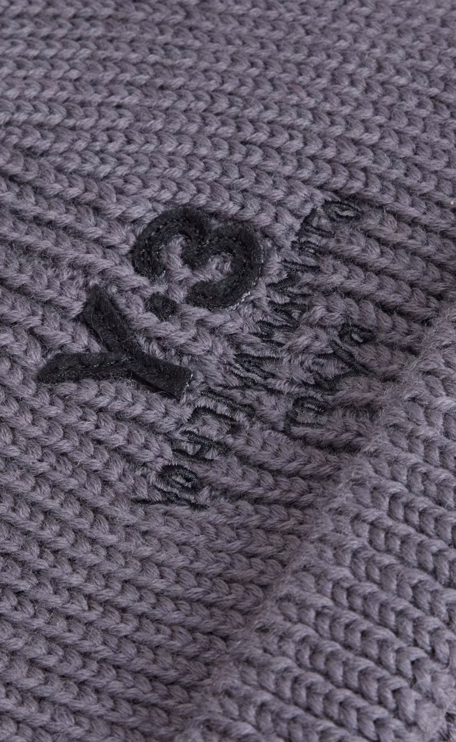 Y-3 CHUNKY KNIT GREY BEANIE