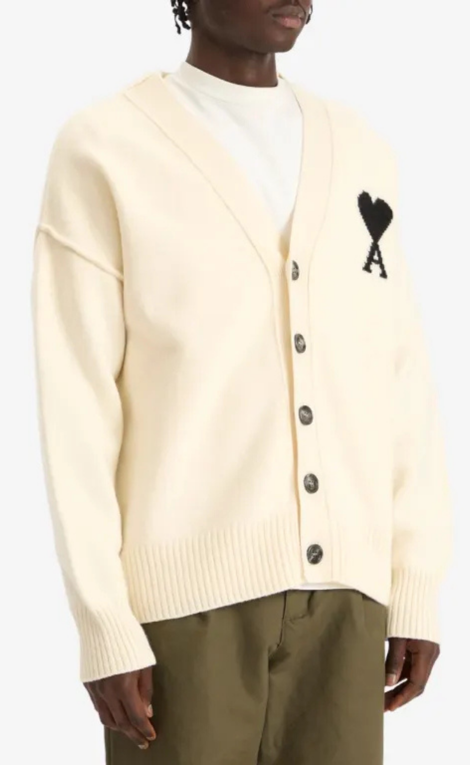 AMI DE COEUR ECRU WOOL CARDIGAN