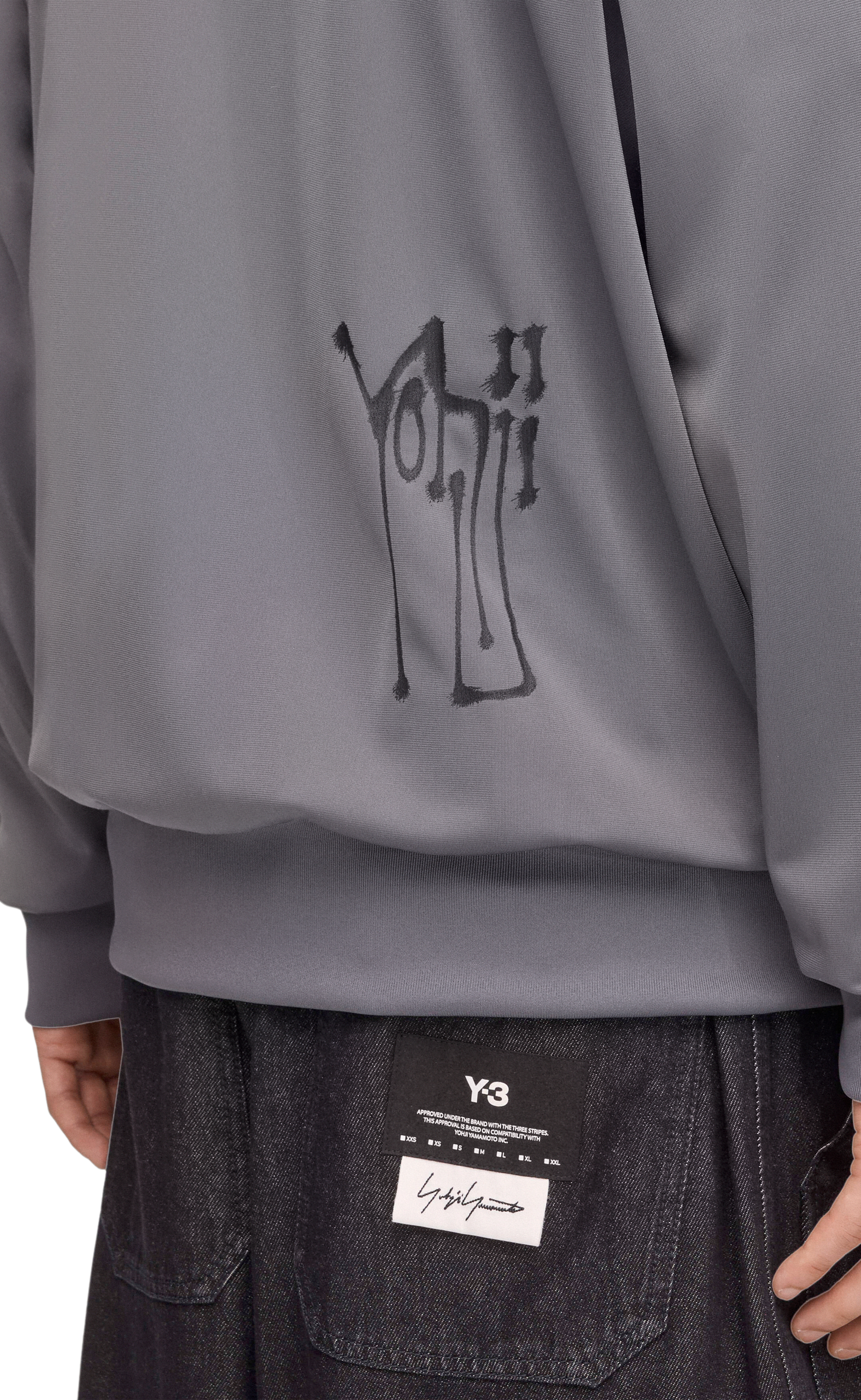 Y-3 CHITO GRAPHIC TRACK TOP GREY HOODIE