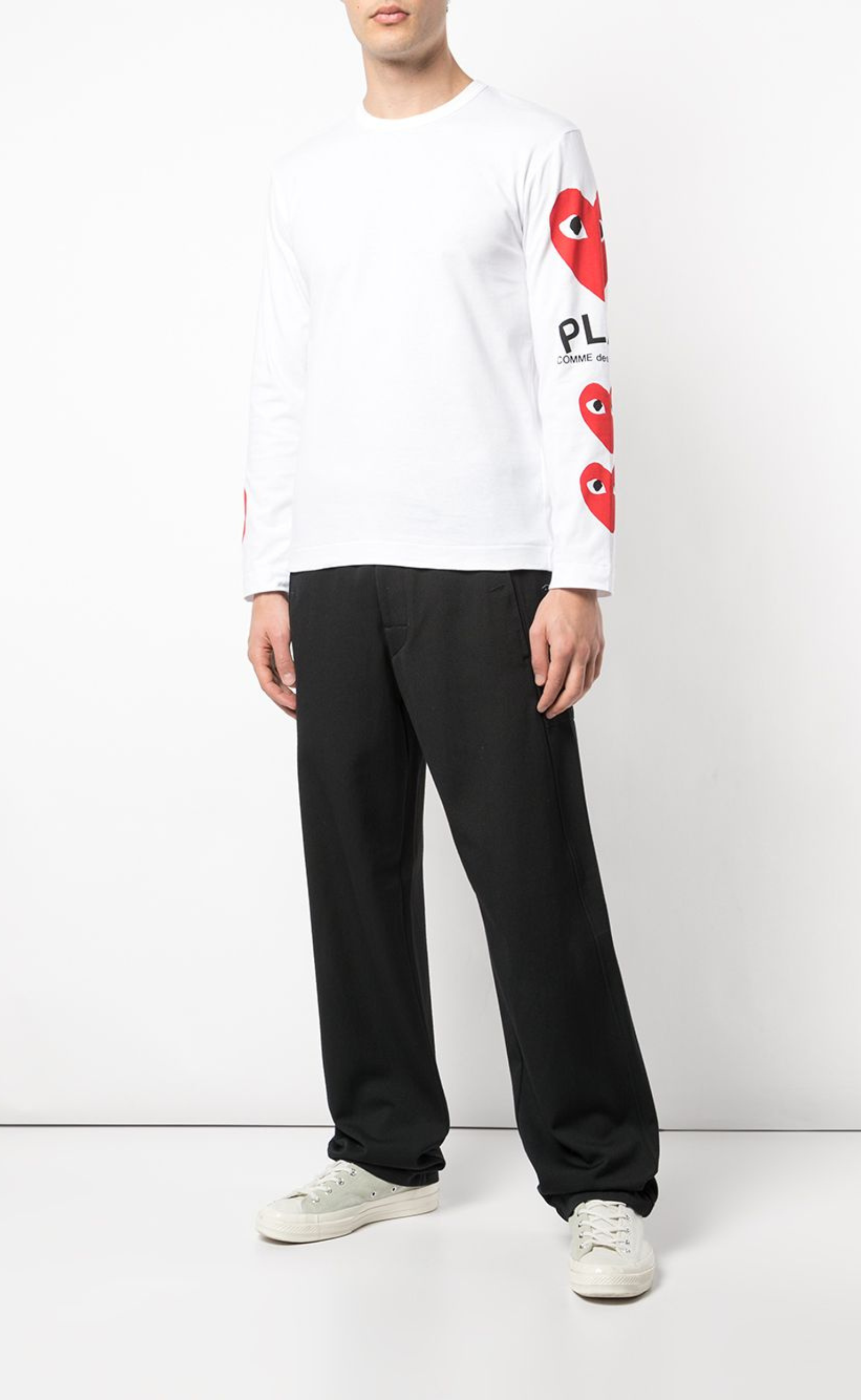 HART PLAY LOGO PRINT WHITE LONGSLEEVE