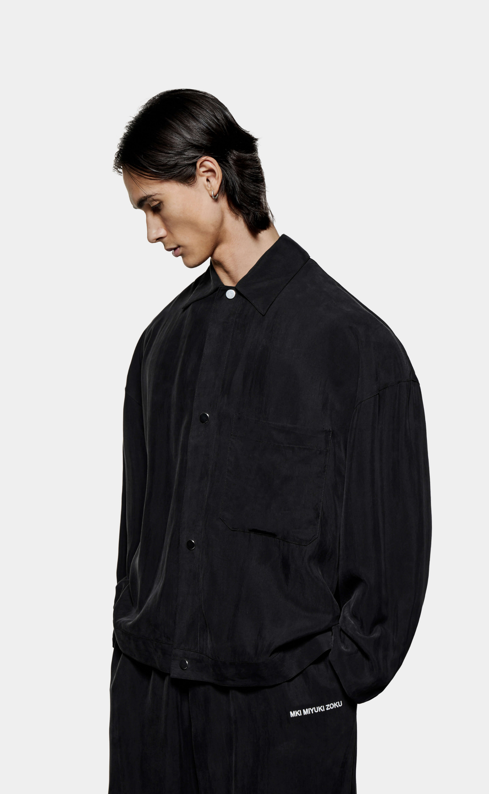 SANDWASH CUPRO TRUCKER BLACK JACKET