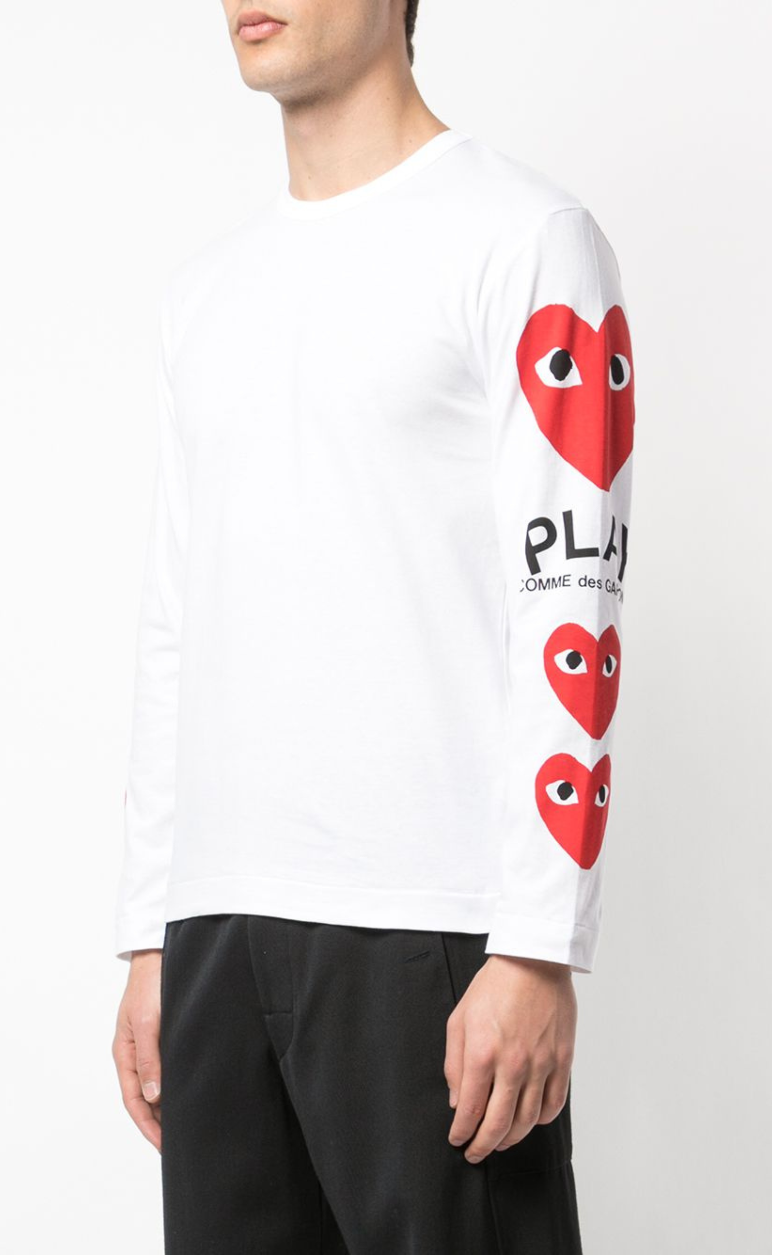 HART PLAY LOGO PRINT WHITE LONGSLEEVE