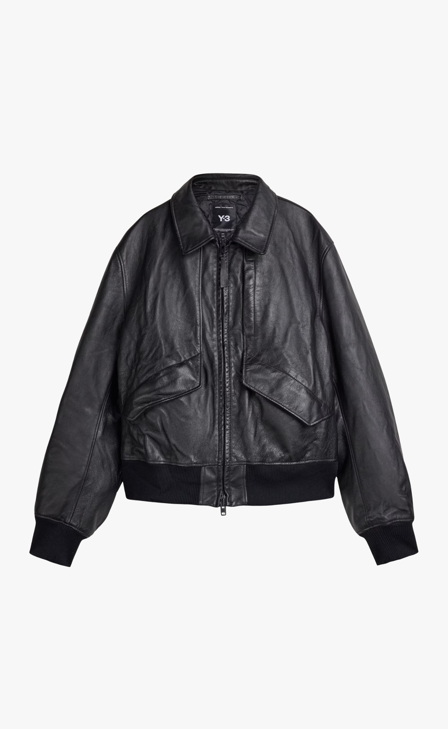 LEATHER BOMBER BLACK JACKET