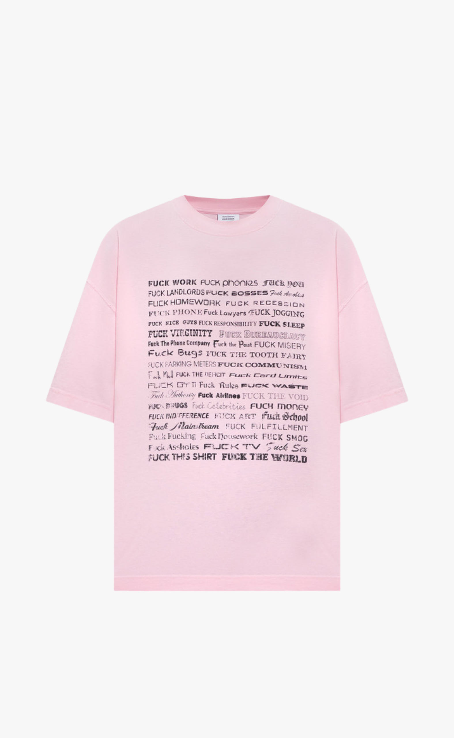 FUCK EVERYTHING PINK T-SHIRT