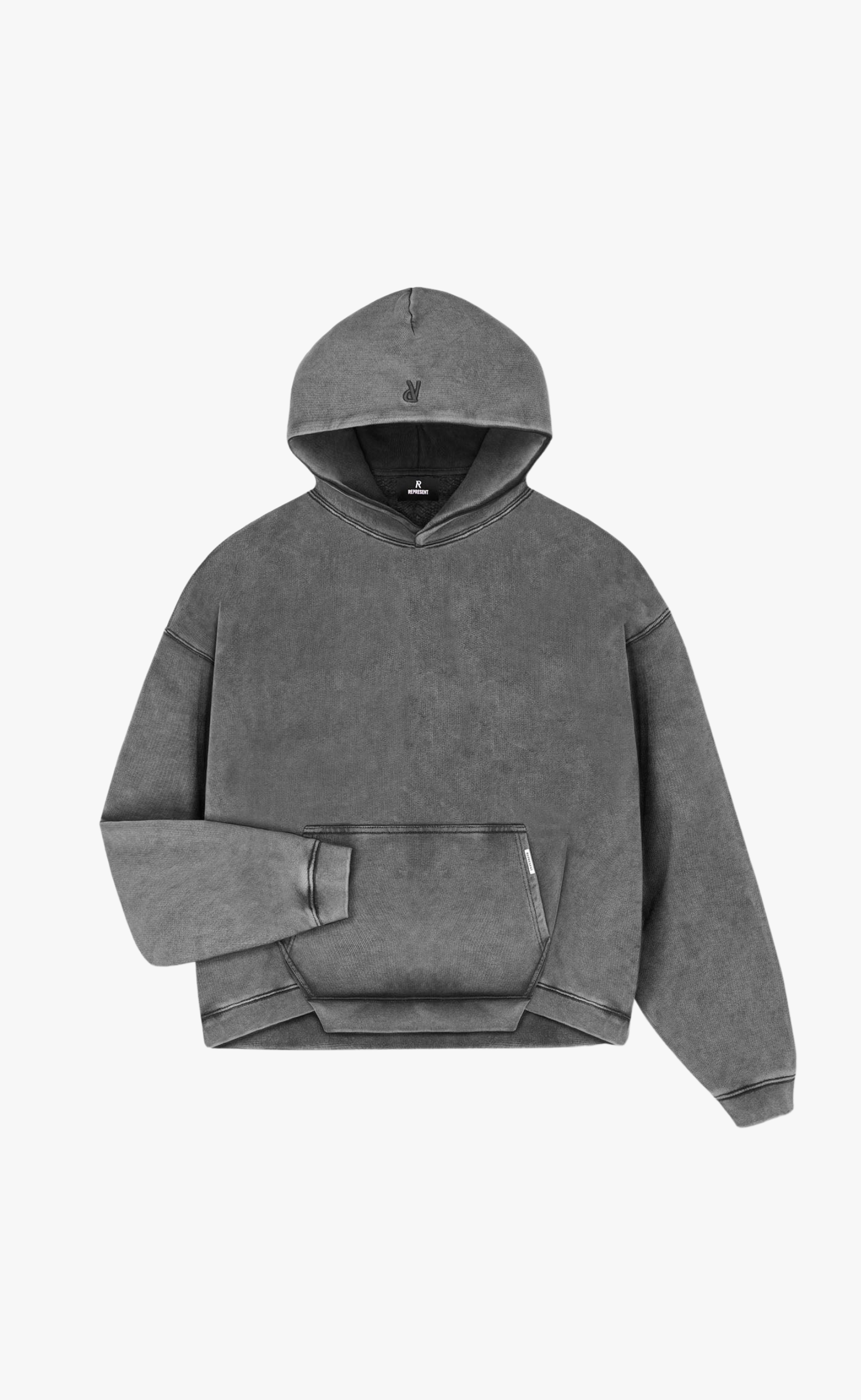 INITIAL BOXY OVERSIZED VINTAGE GREY HOODIE