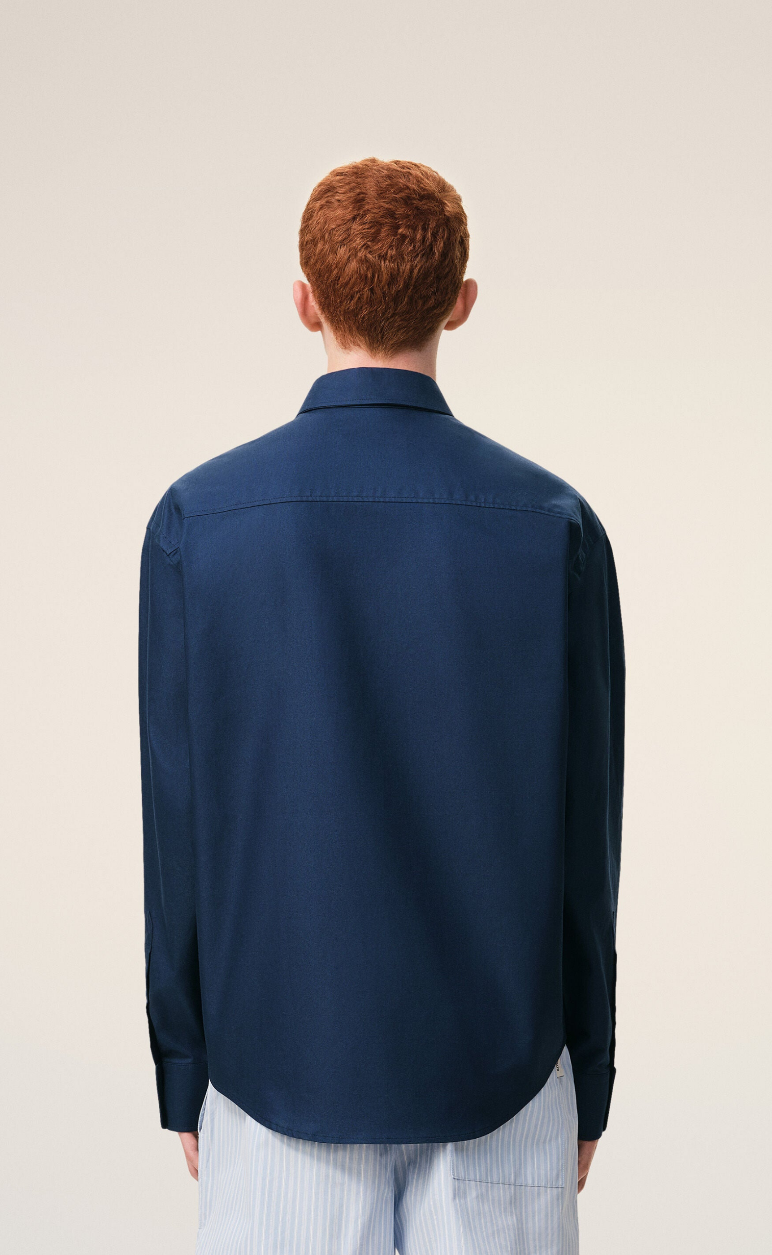 BOXY EMBROIDERED AMI DE COEUR BLUE SHIRT