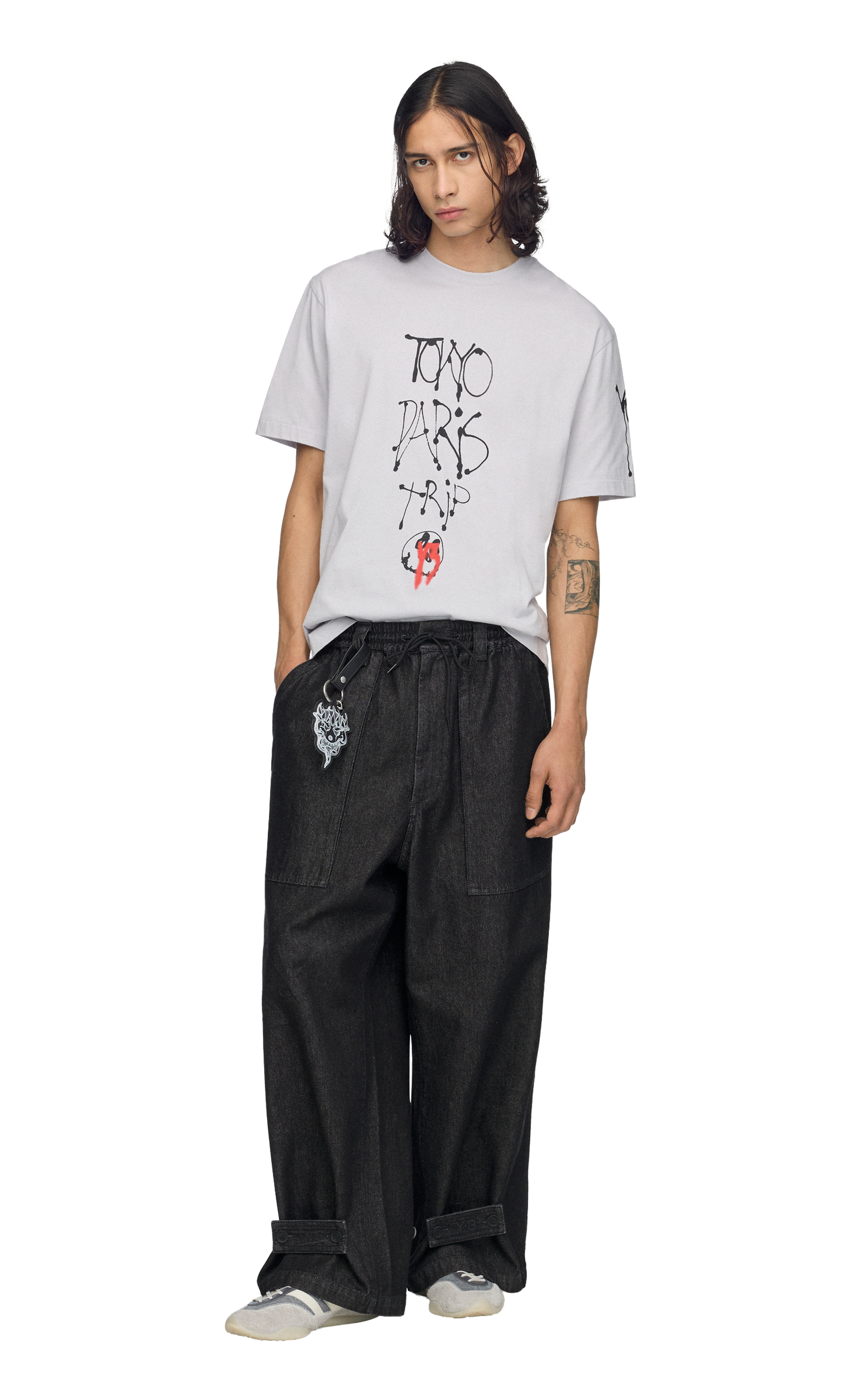 Y-3 CHITO CITY GRAPHIC GREY T-SHIRT