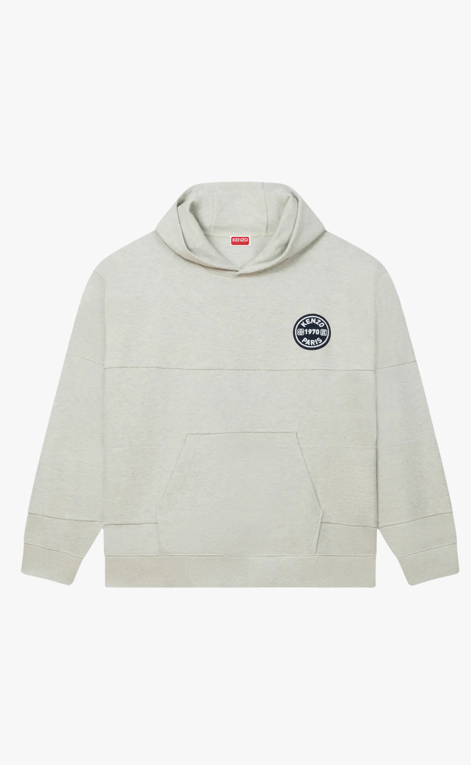 GOTS KENZO CITY EMBROIDERED OVERSIZE PALE GREY HOODIE