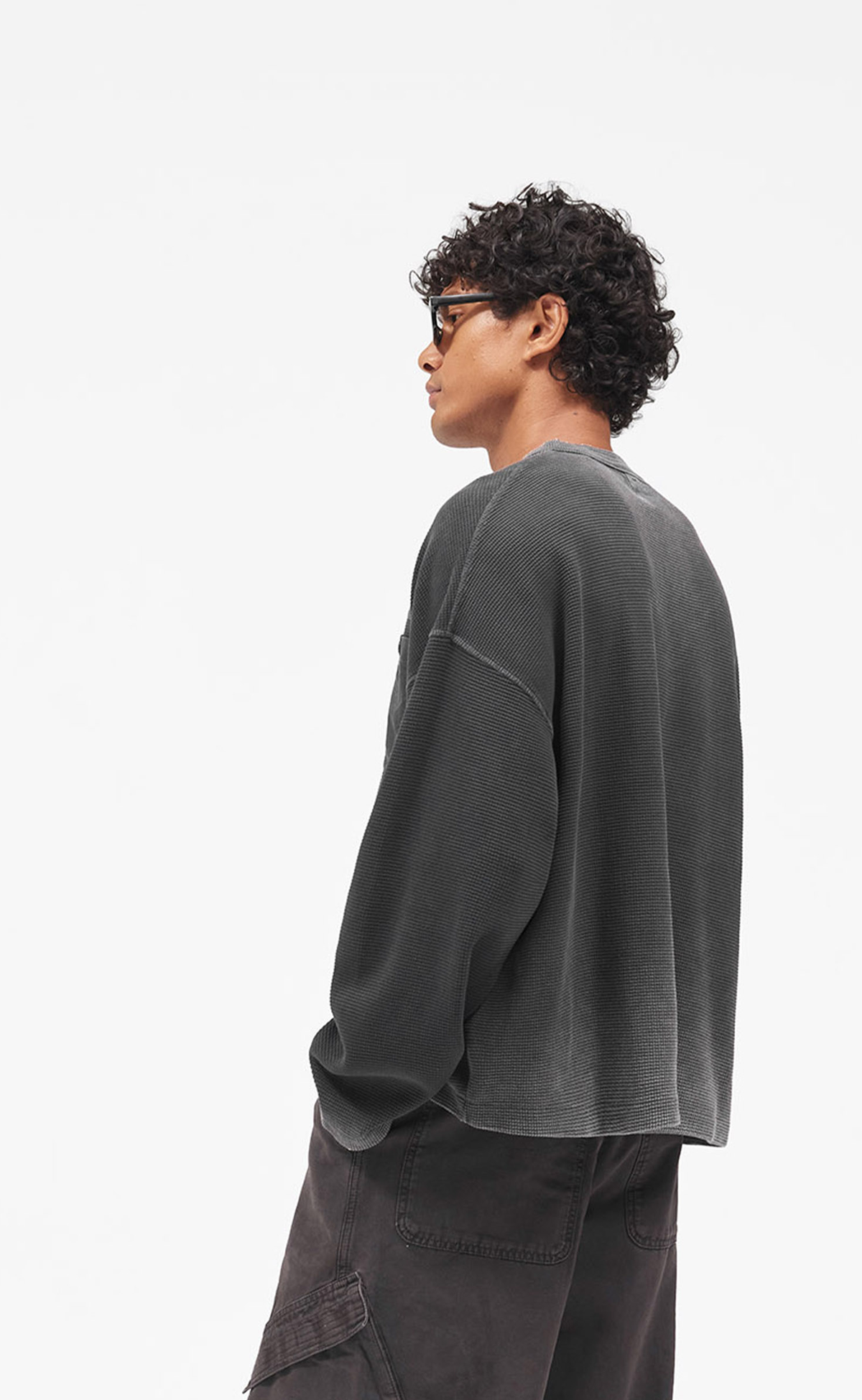 HENLEY HEAVYWEIGHT VINTAGE BLACK LONGSLEEVE