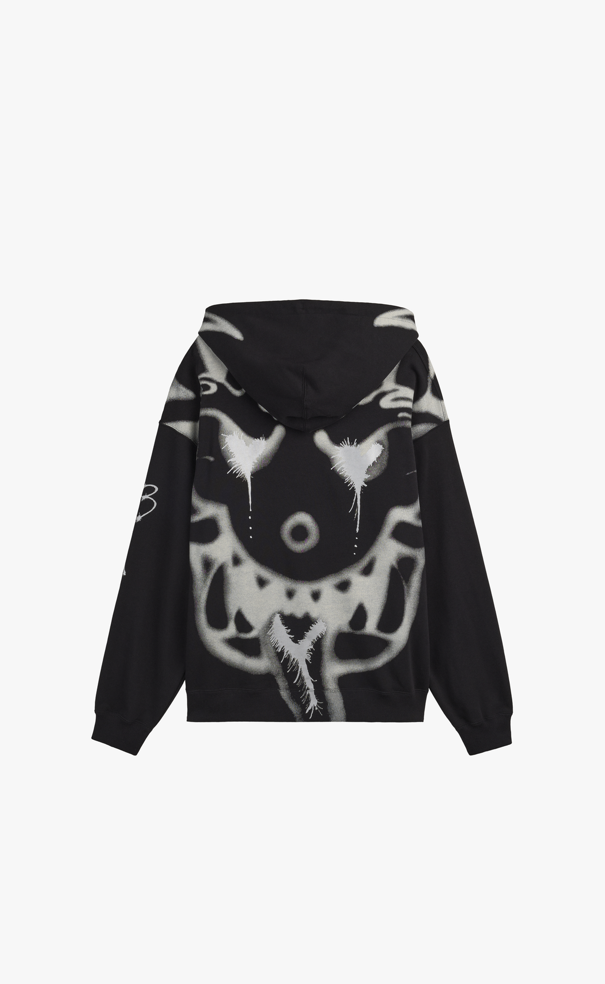 Y-3 CHITO GRAPHIC FRENCH TERRY ZIP BLACK HOODIE
