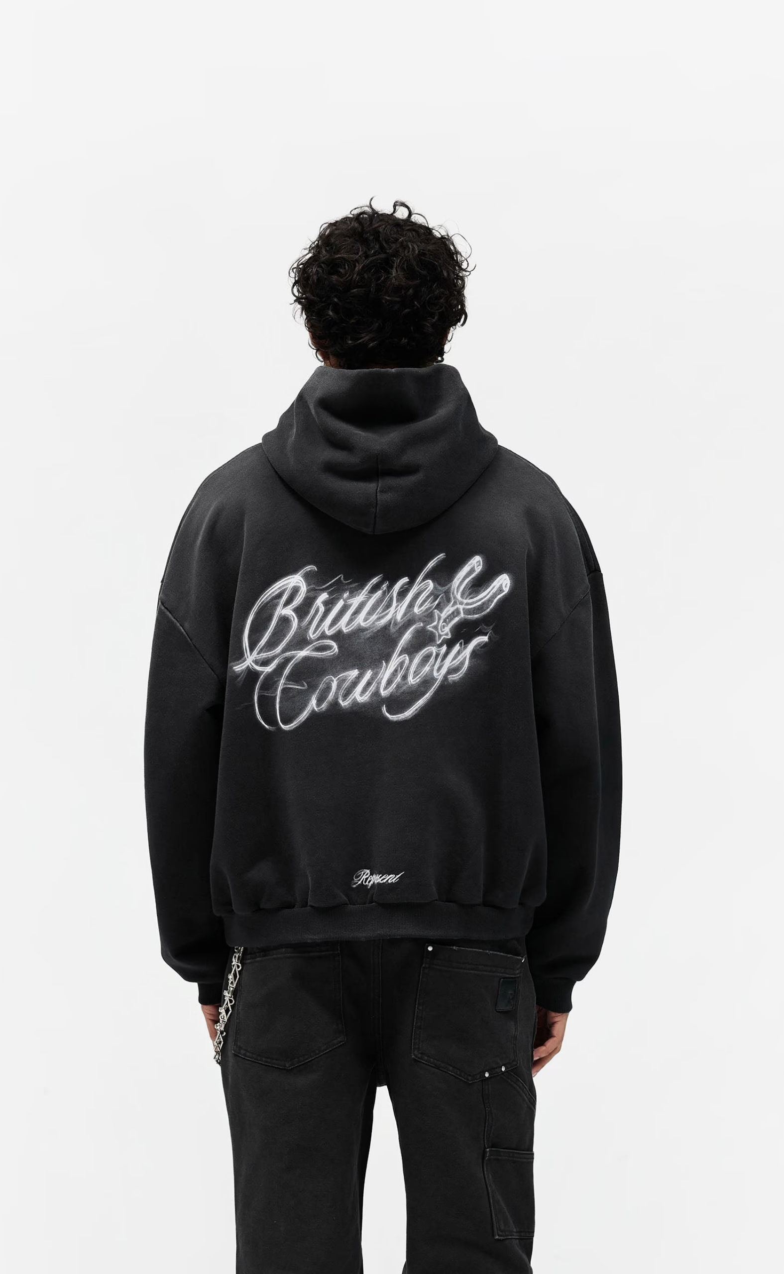 BRITISH COWBOYS STAINED BLACK HOODIE
