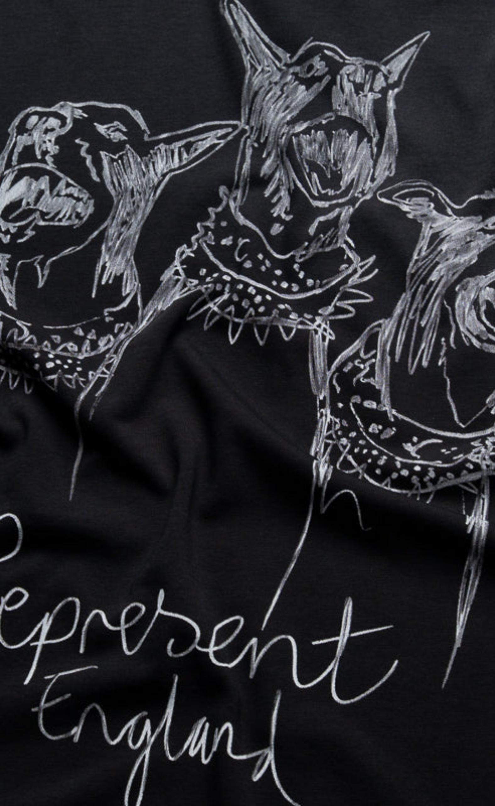 HAND DRAWN THOROUGHBRED DOGS AGED BLACK T-SHIRT
