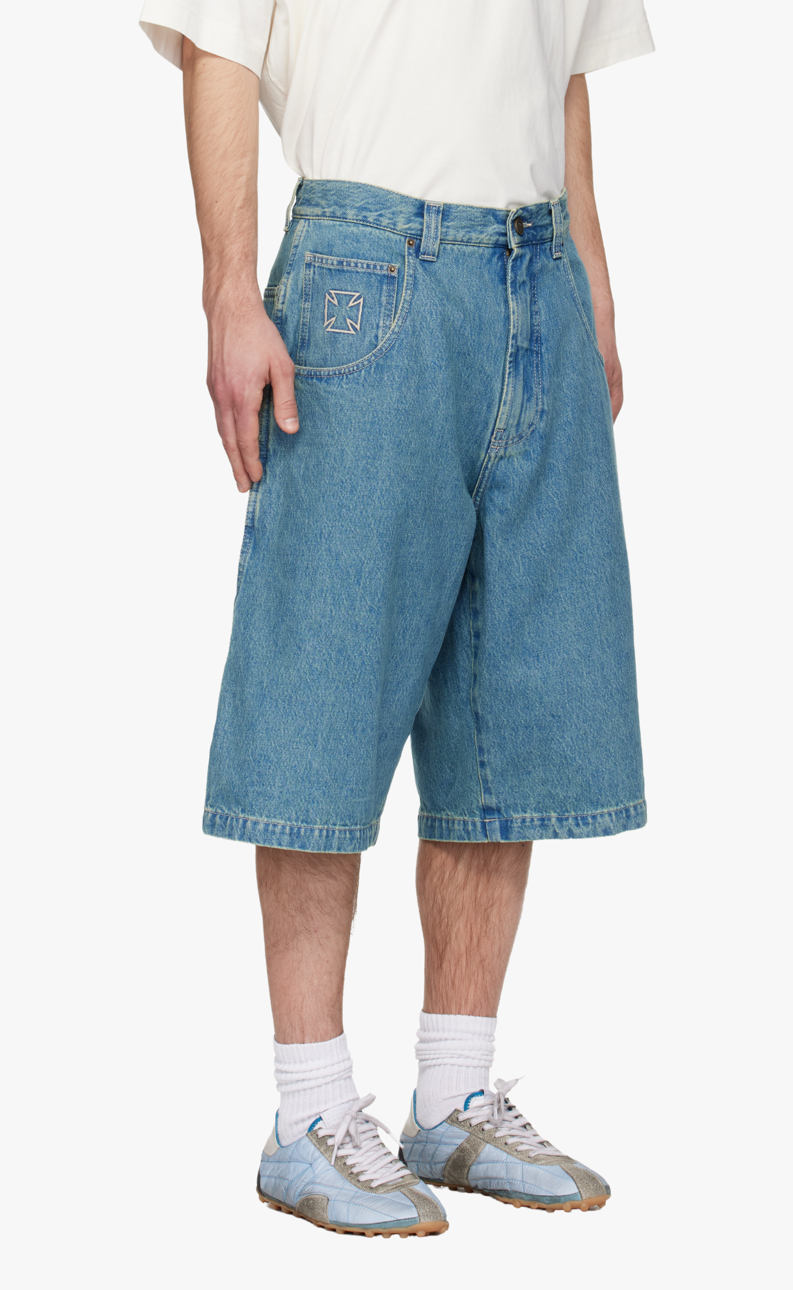 BIKER CROSS HIP-HOP BLUE SHORTS