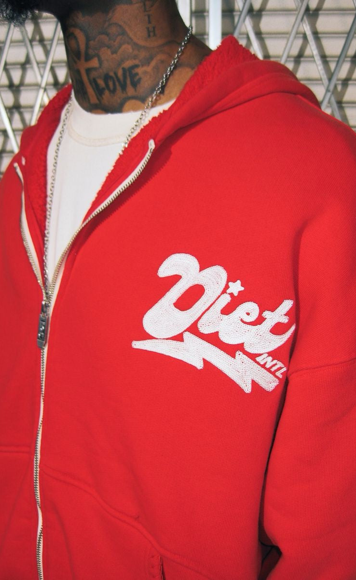 BOLT FULL ZIP RED HOODIE
