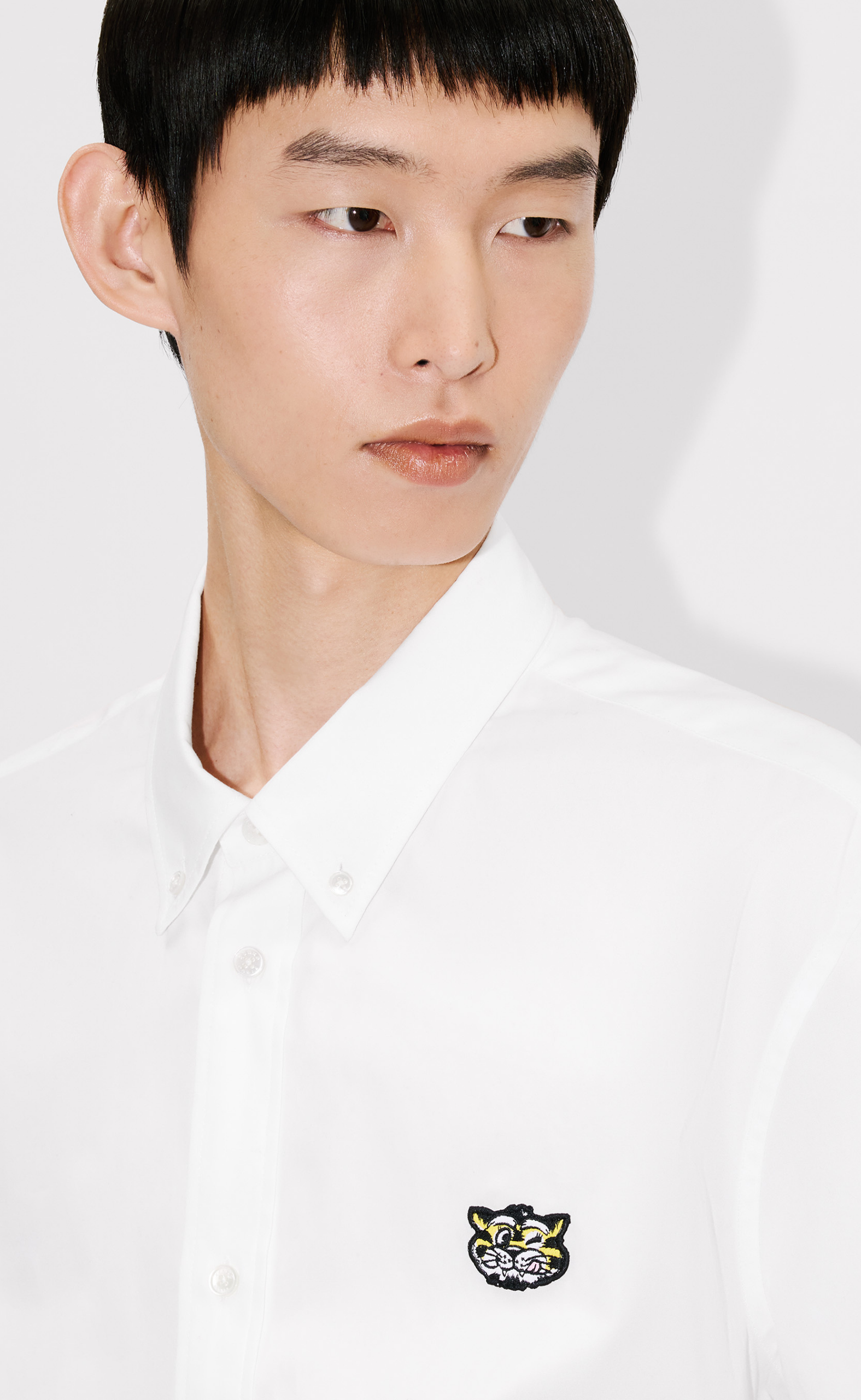 KENZO WILD TIGER CREST SHORT SLEEVE WHITE SHIRT
