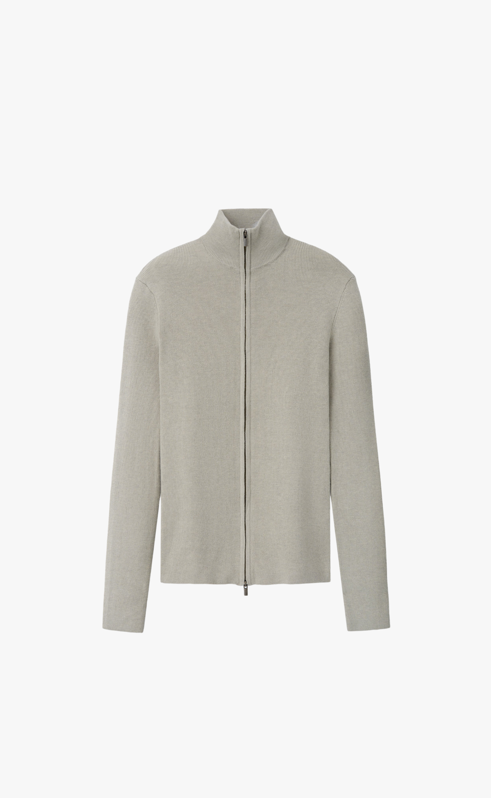 RIB KNIT ZIP UP SEAL JACKET