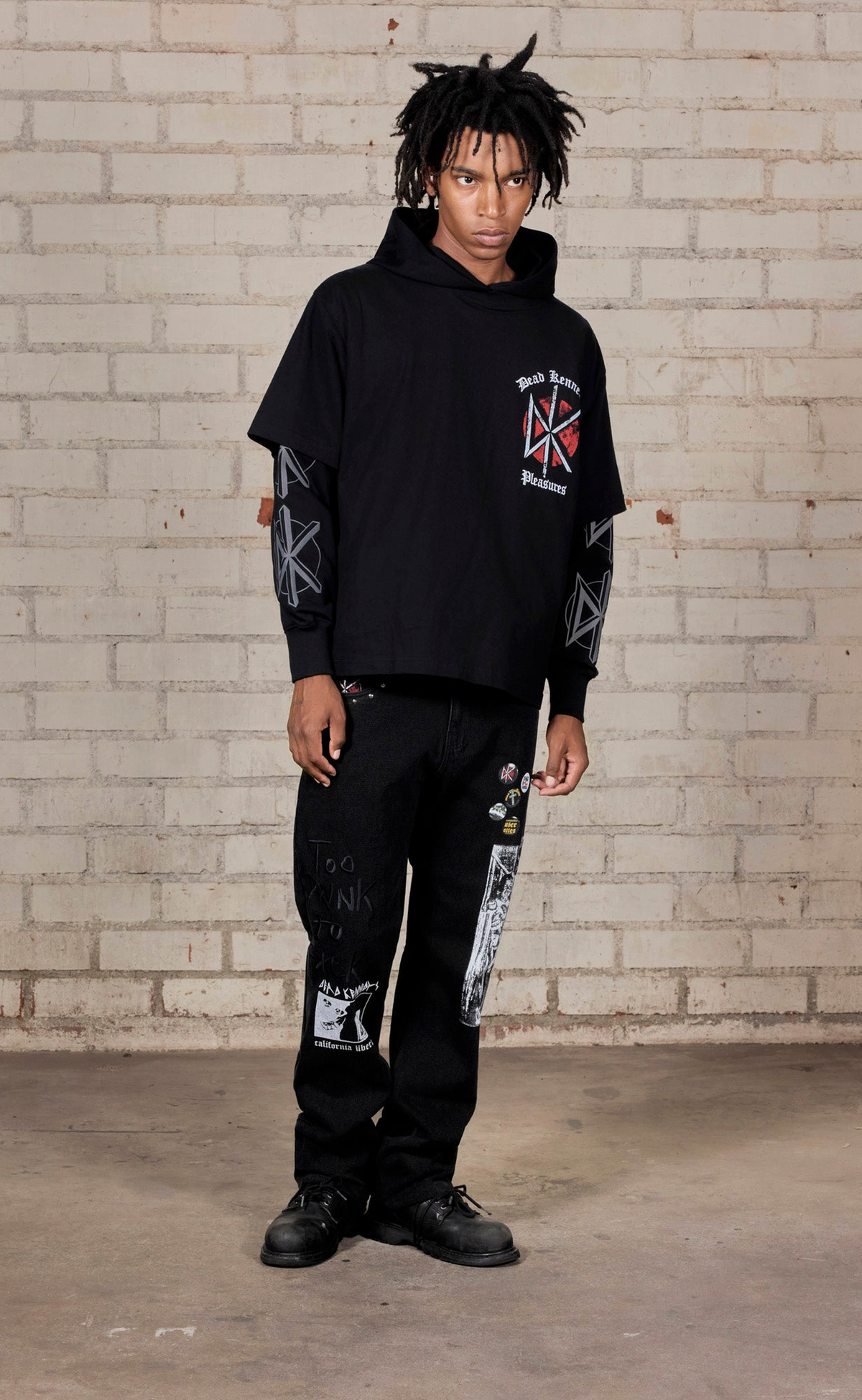 KENNEDYS LAYERED BLACK HOODIE