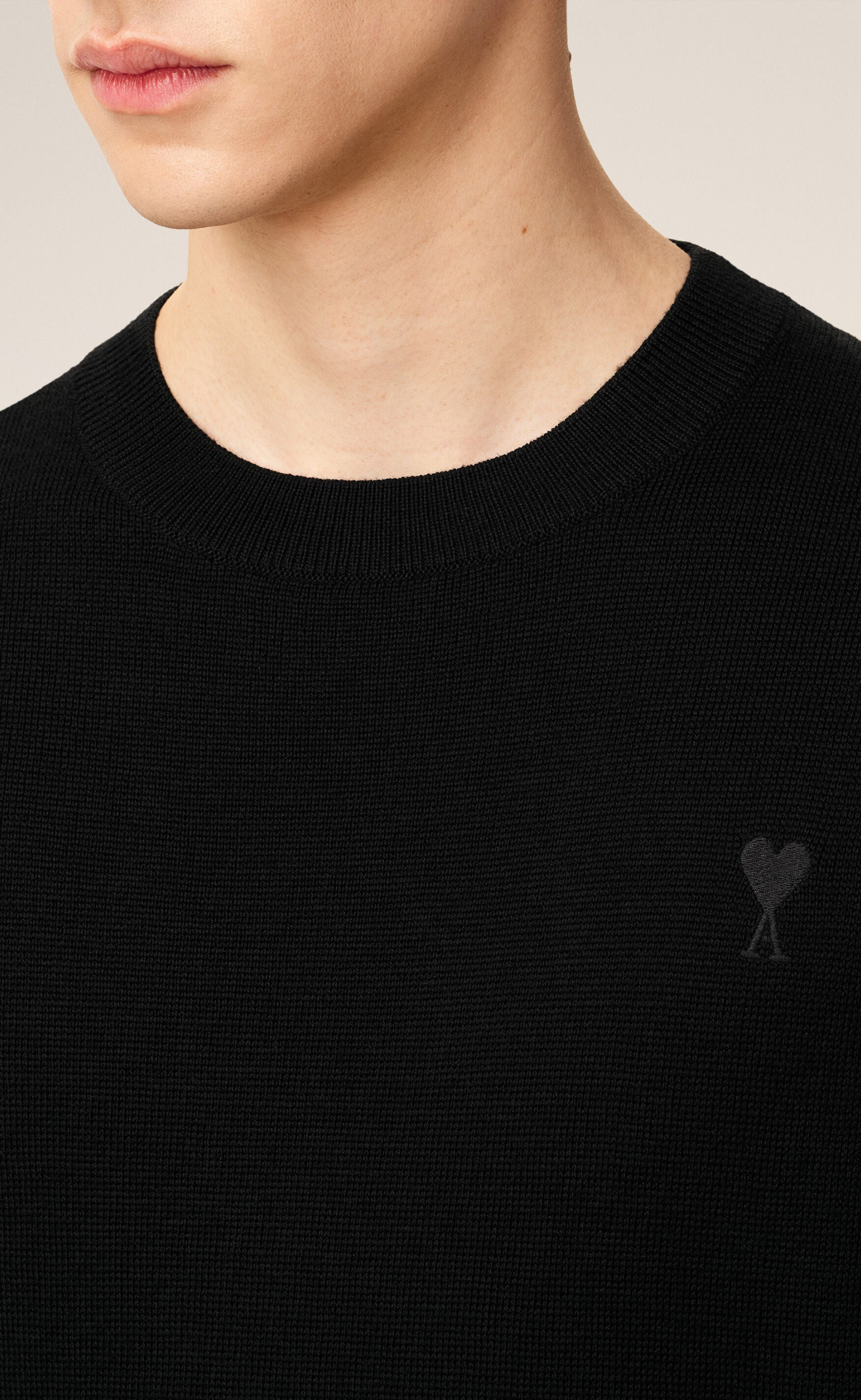 CONTRASTED ADC BLACK SWEATER