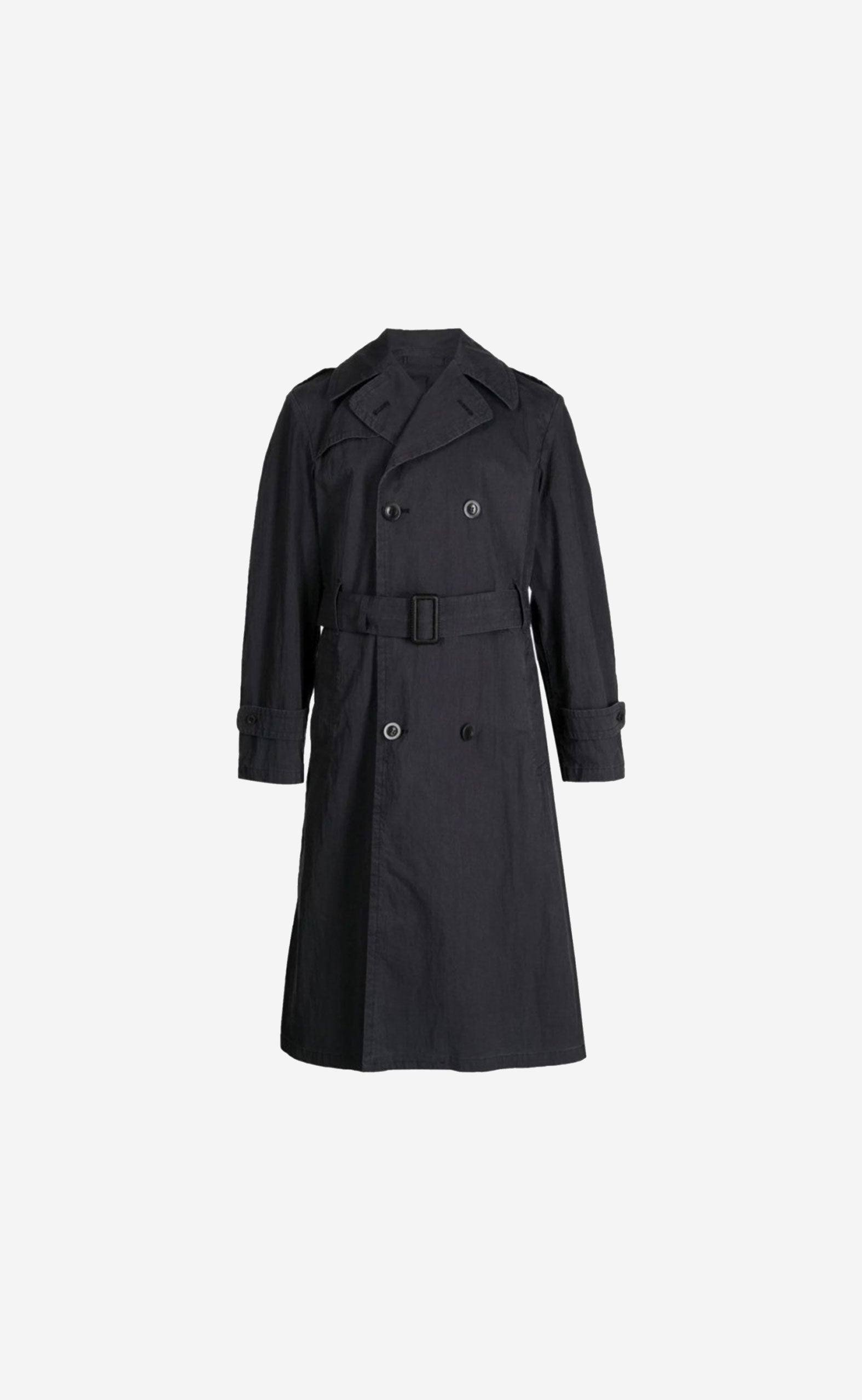 BLACK WASHED TRENCH COAT