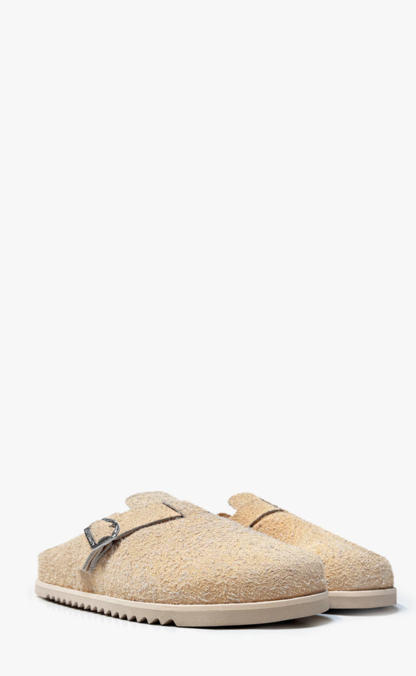 RETERNITY MULE CREAM SUEDE SLIPPERS