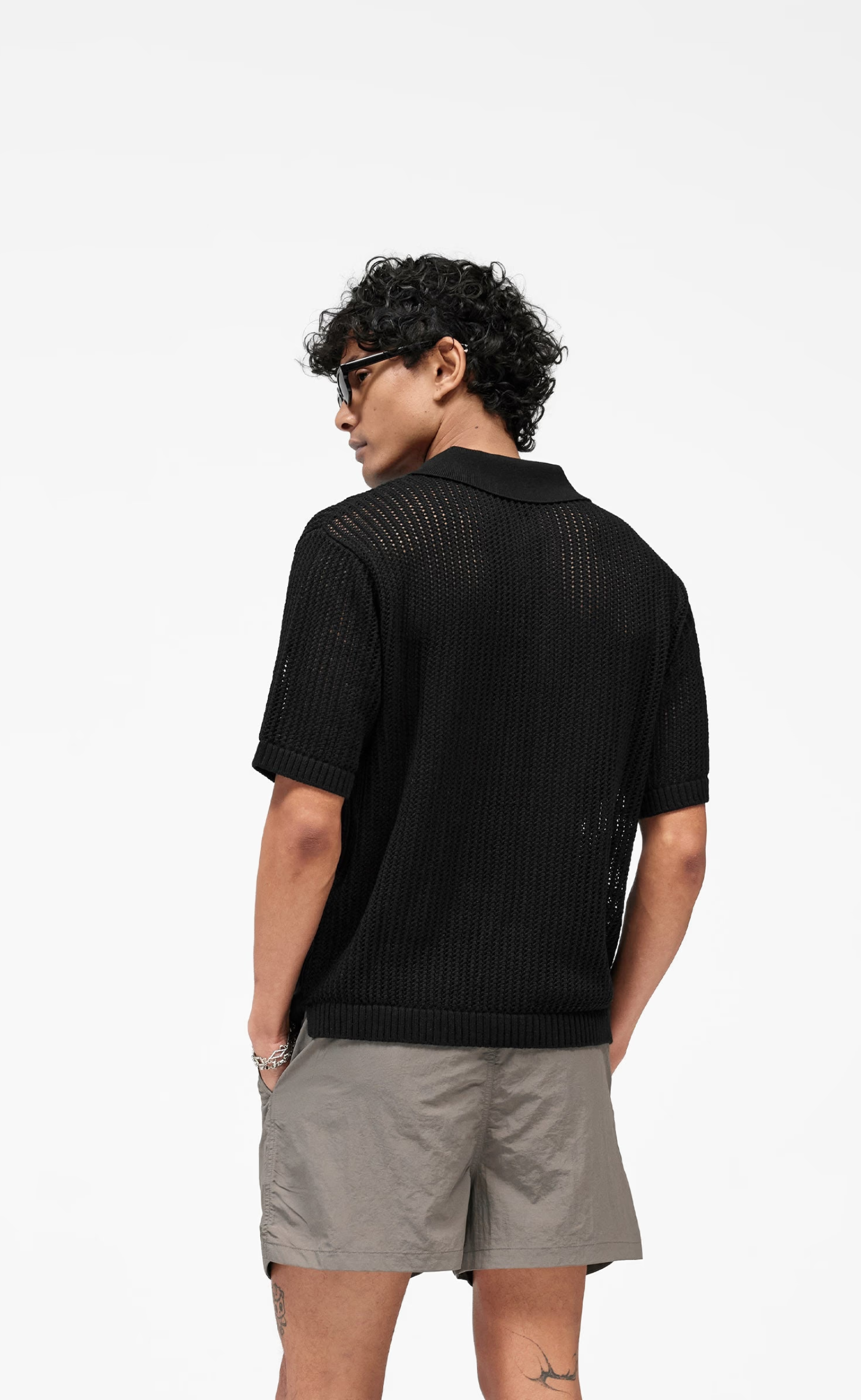 BEVERLY KNIT JET BLACK POLO T-SHIRT