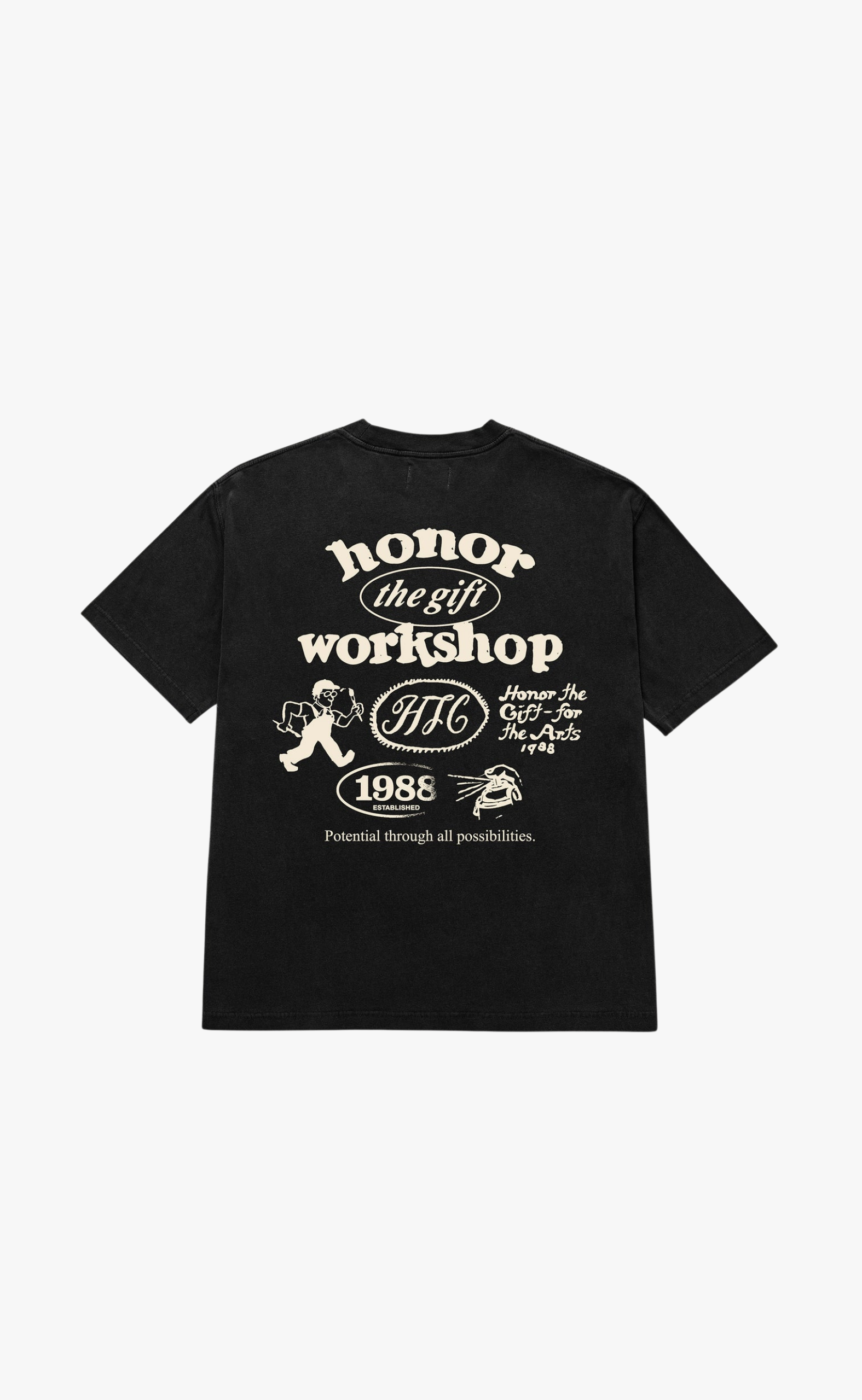 HONOR WORKSHOP BLACK T-SHIRT