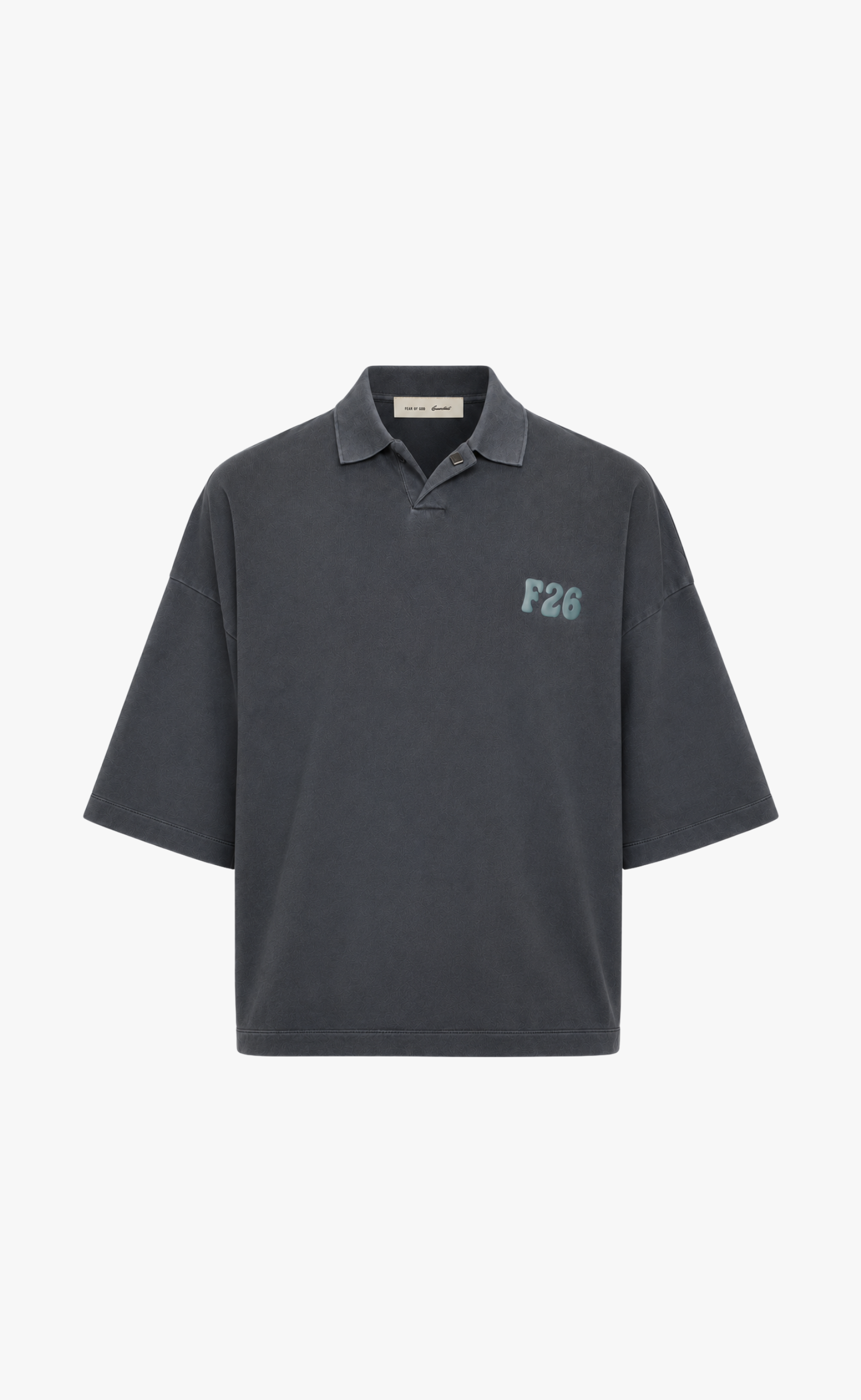 CROPPED POLO WASHED IRON GREY T-SHIRT