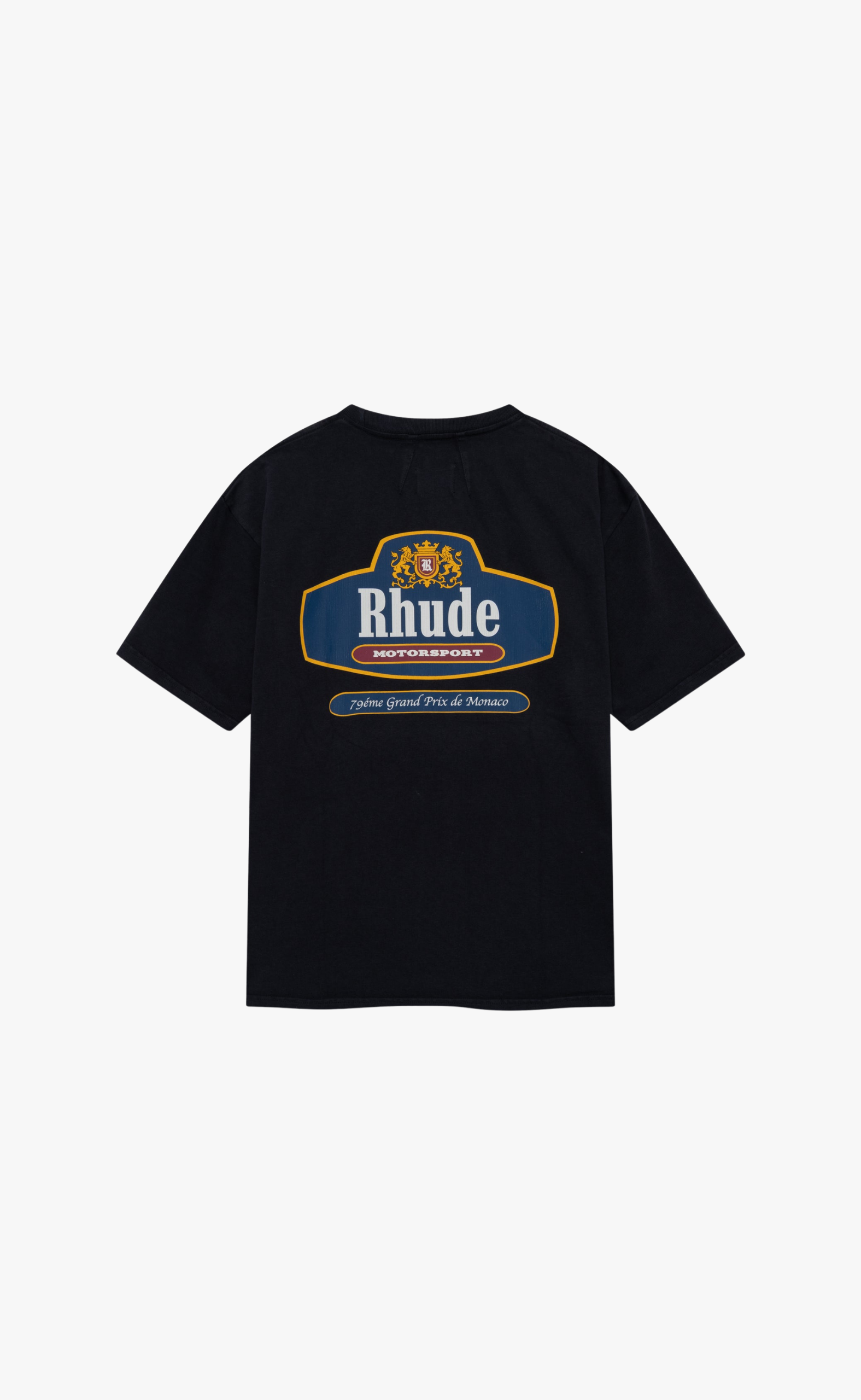 RHUDE RACING CREST VINTAGE BLACK T-SHIRT