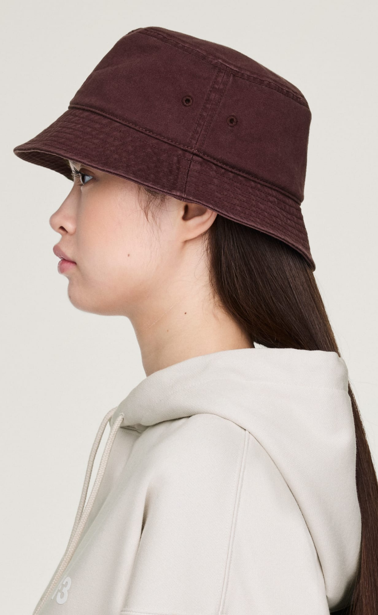 Y-3 BUCKET BURGUNDY HAT