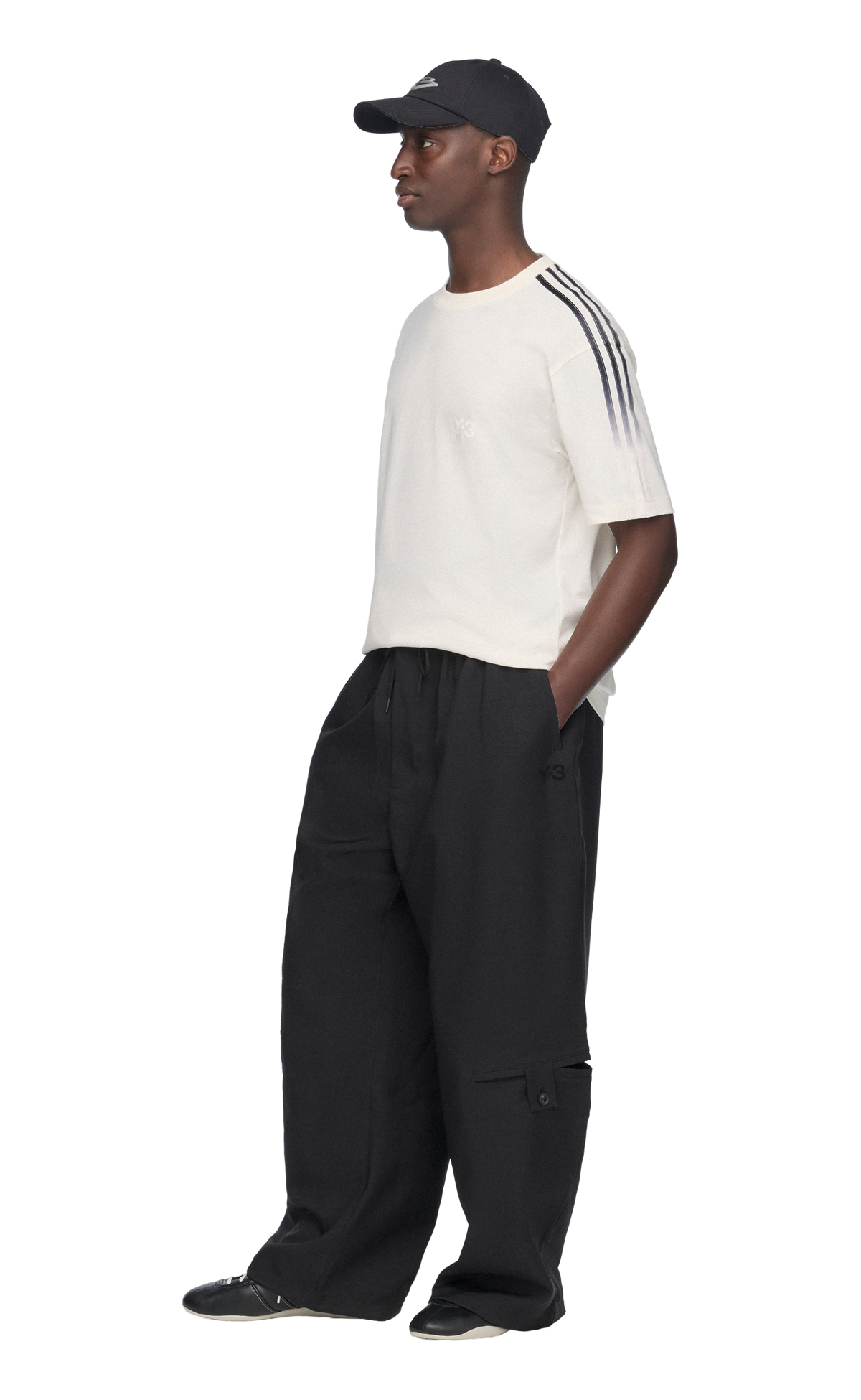 Y-3 GRADIENT STRIPES WHITE T-SHIRT