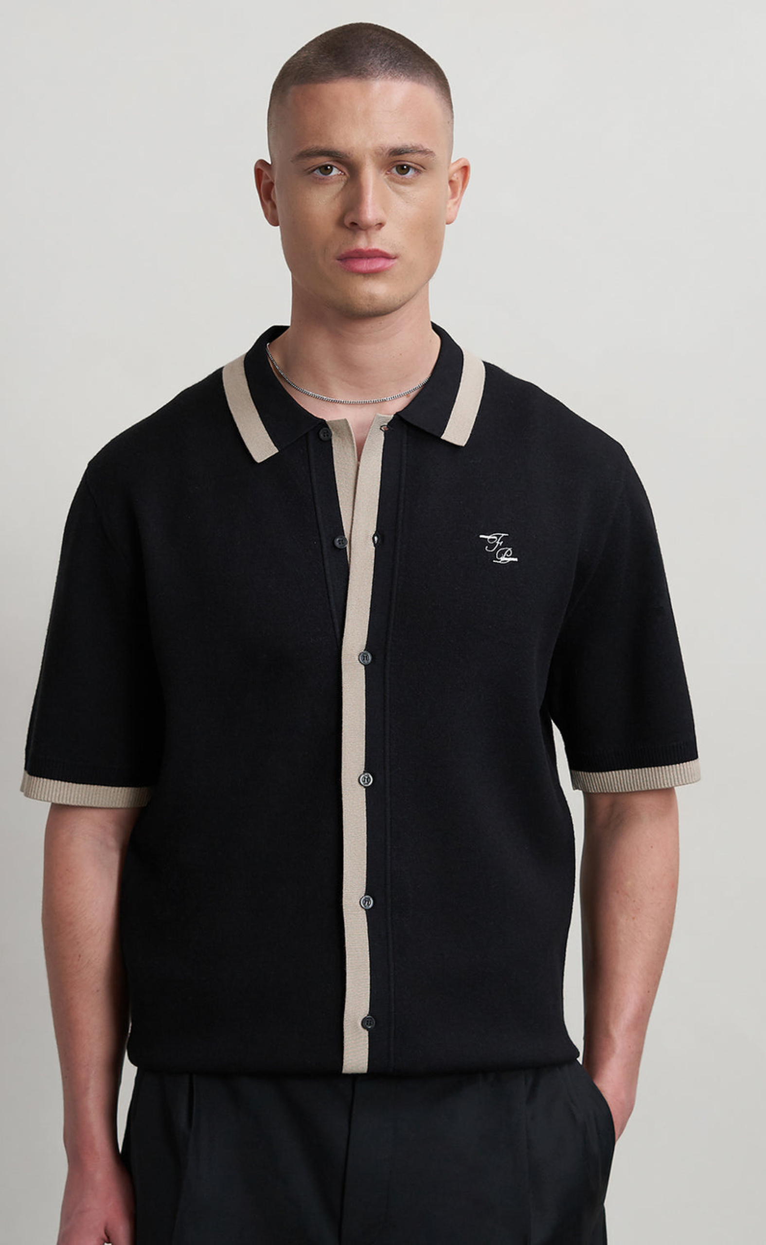 KNIT SHIRT GARDENER BLACK