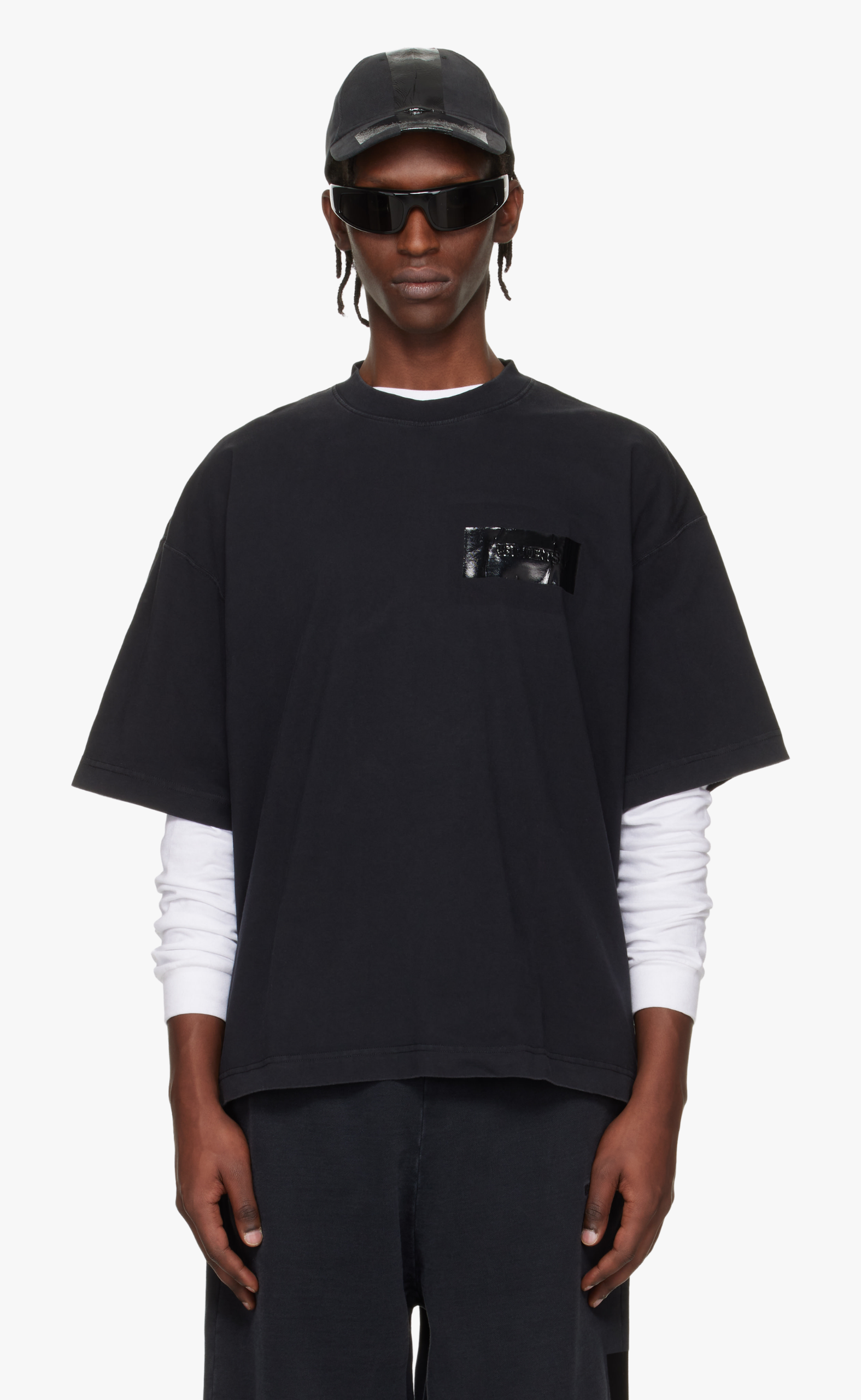TAPED LOGO BLACK T-SHIRT