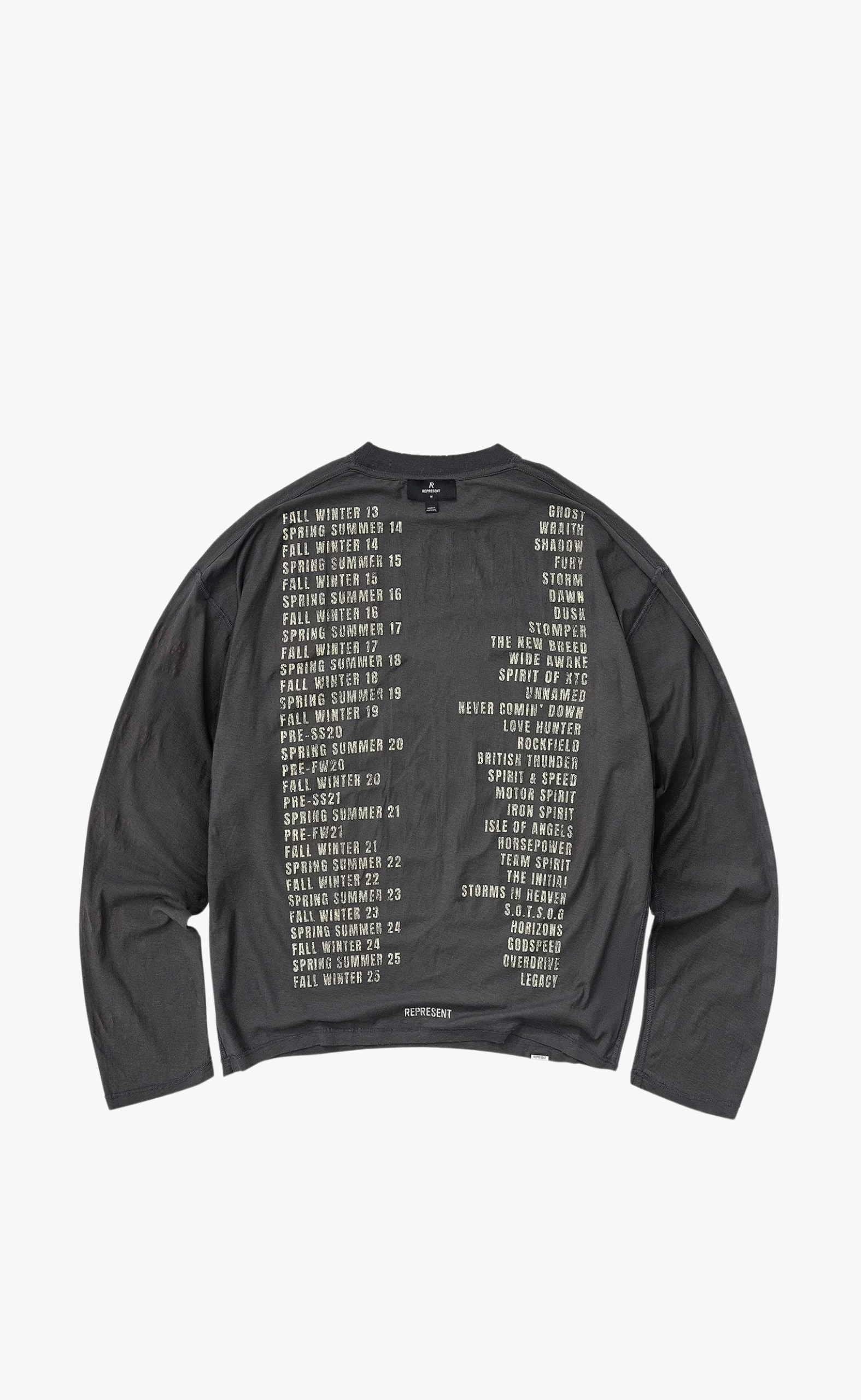 REPRESENT LIVING LEGACY TOUR SUN FADE GREY LONGSLEEVE