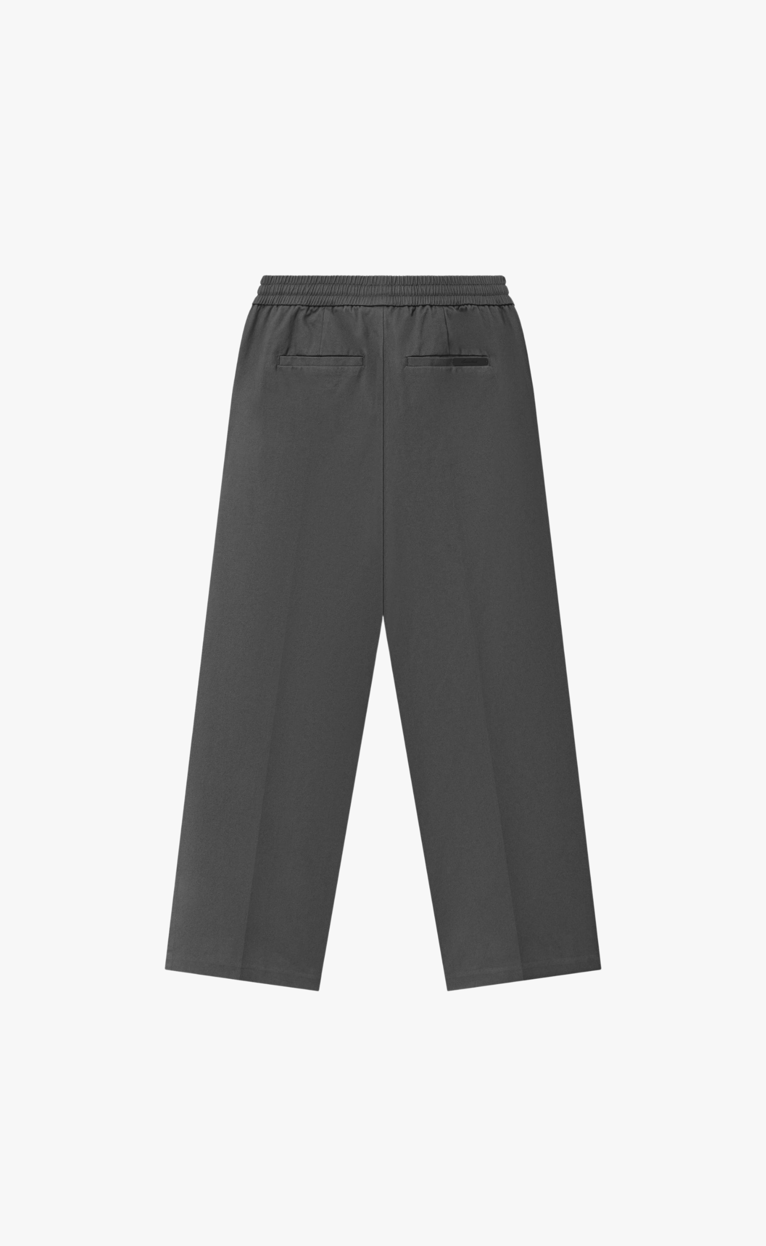 PLEAT FRONT DRAWSTRING IRON GREY PANTS