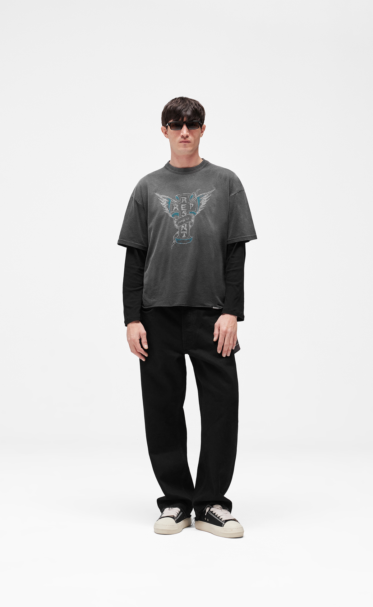 WESTSIDE STAINED BLACK T-SHIRT