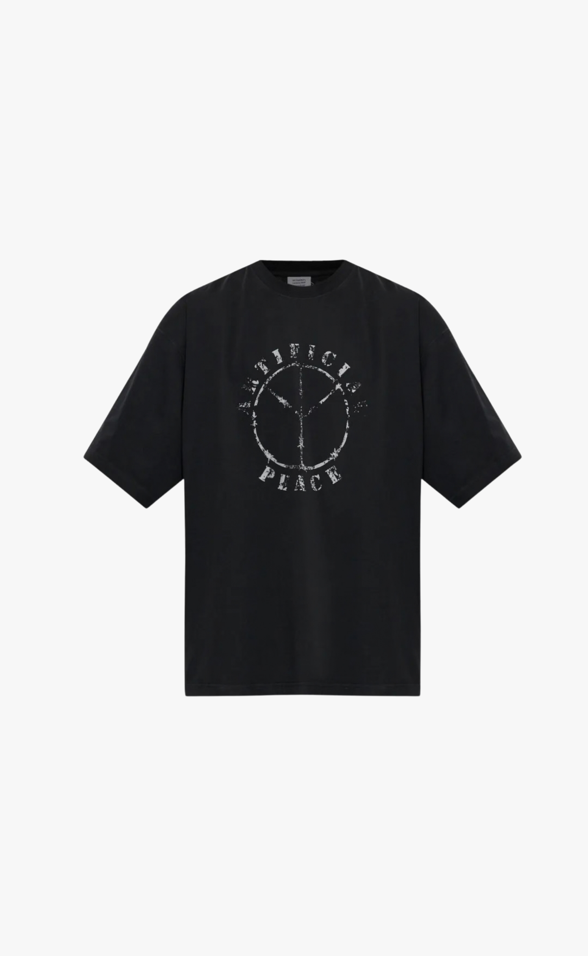 ARTIFICIAL PEACE OVERSIZED WASHED BLACK T-SHIRT