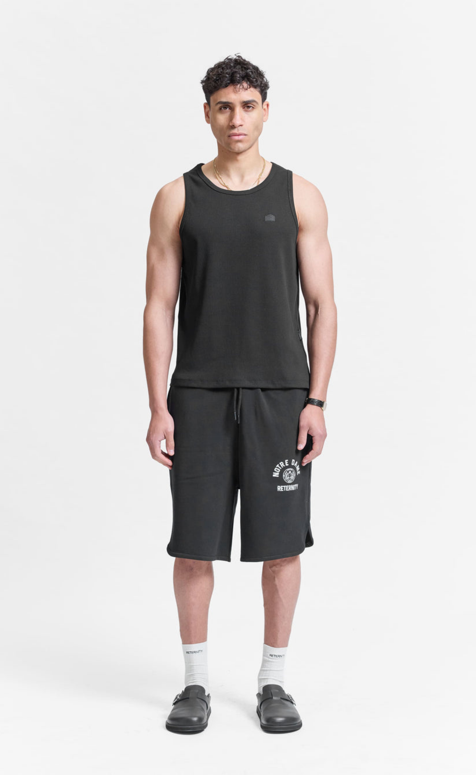 NOTRE DAME COTTON BLACK SHORTS