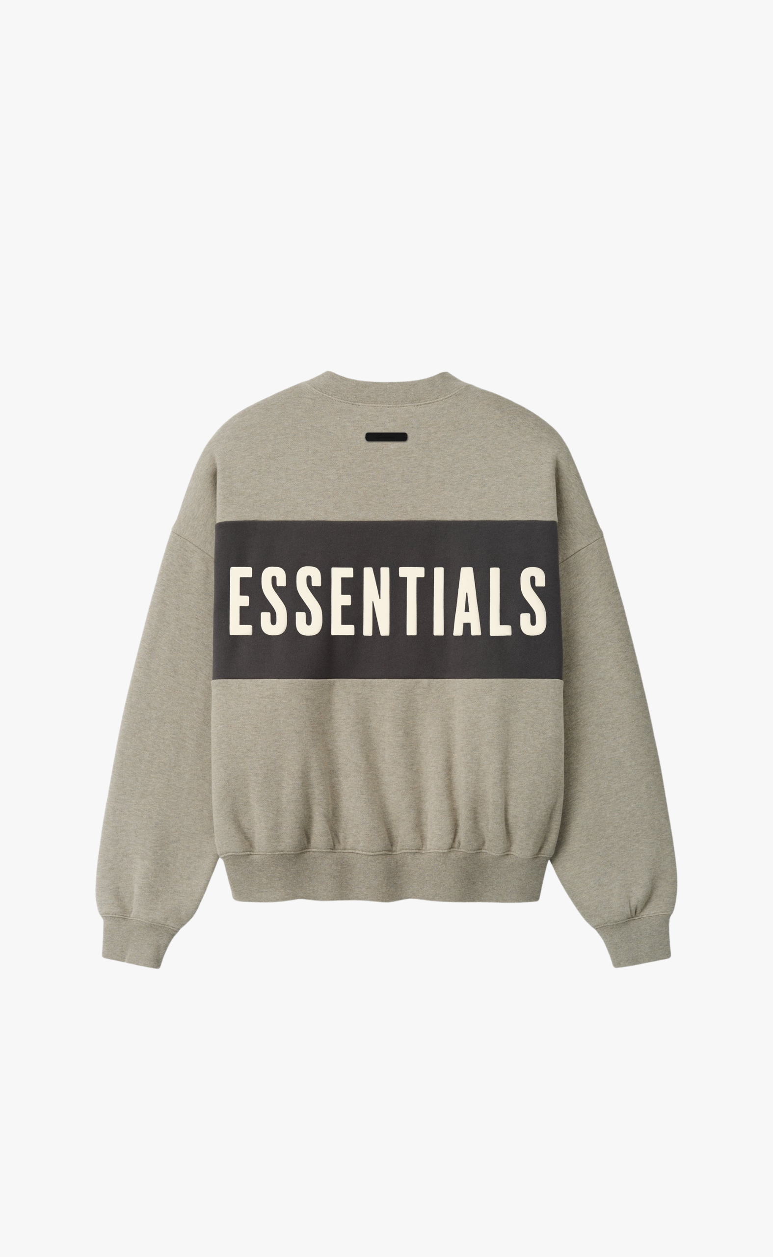 CROPPED RELAXED PANELLED SEAL HEATHER CREWNECK