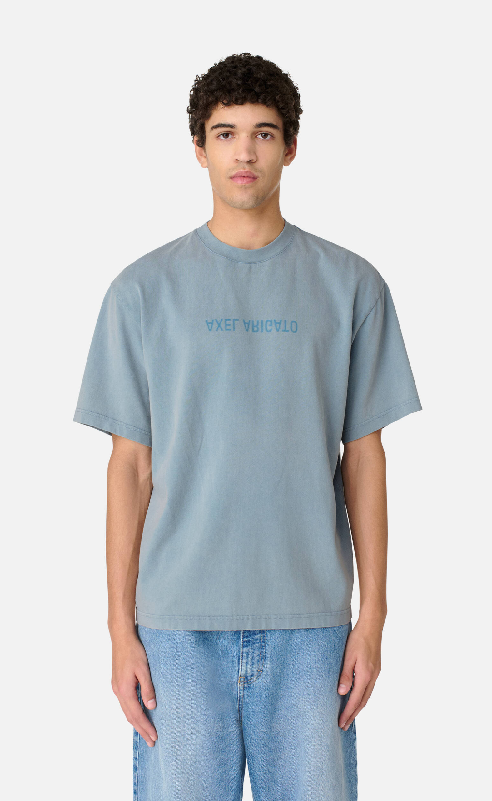 DISTORT WASHED STEEL BLUE T-SHIRT