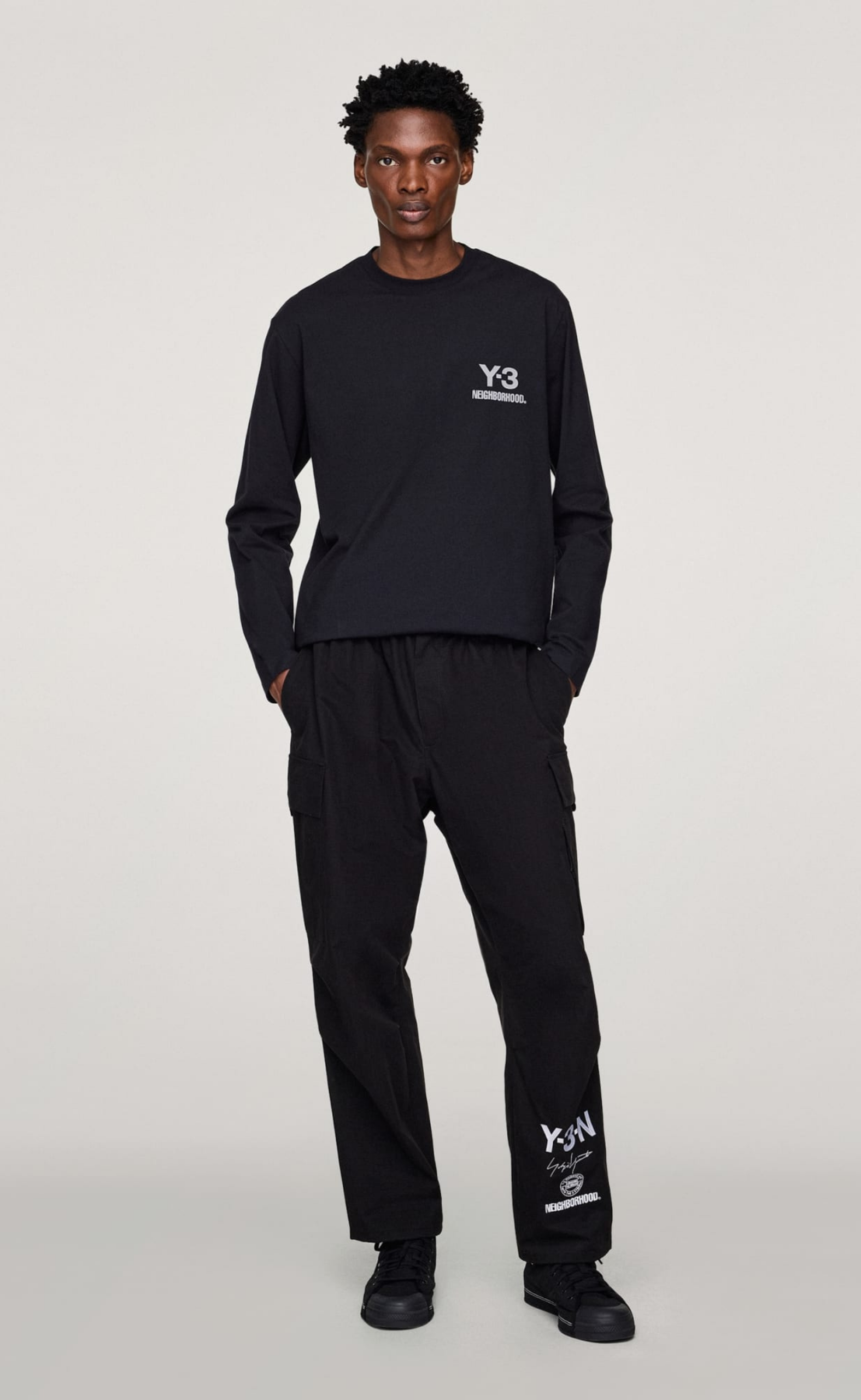 Y-3 NBHD LOGO BLACK LONGSLEEVE