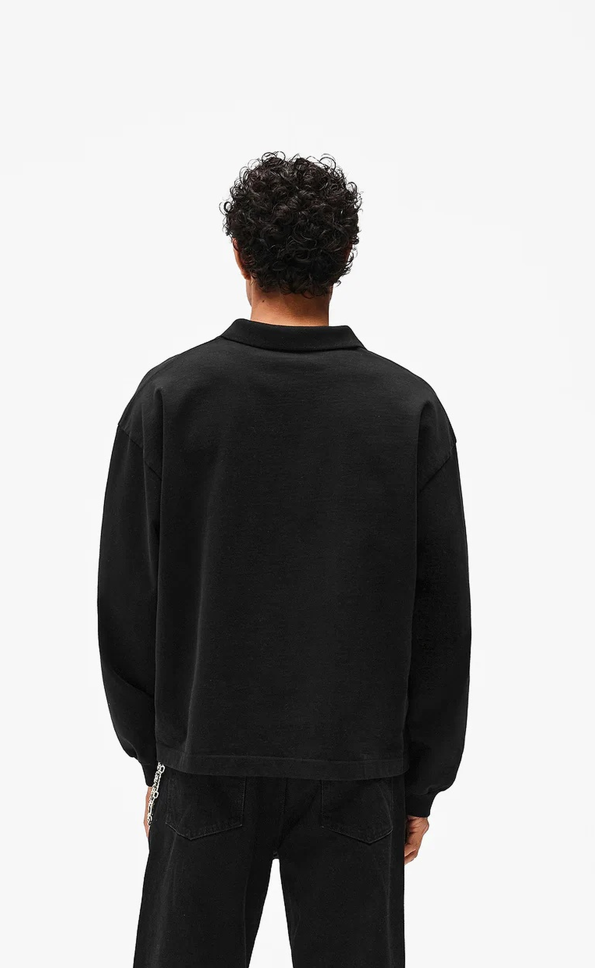 OWNERS RUGBY POLO JET BLACK LONGSLEEVE